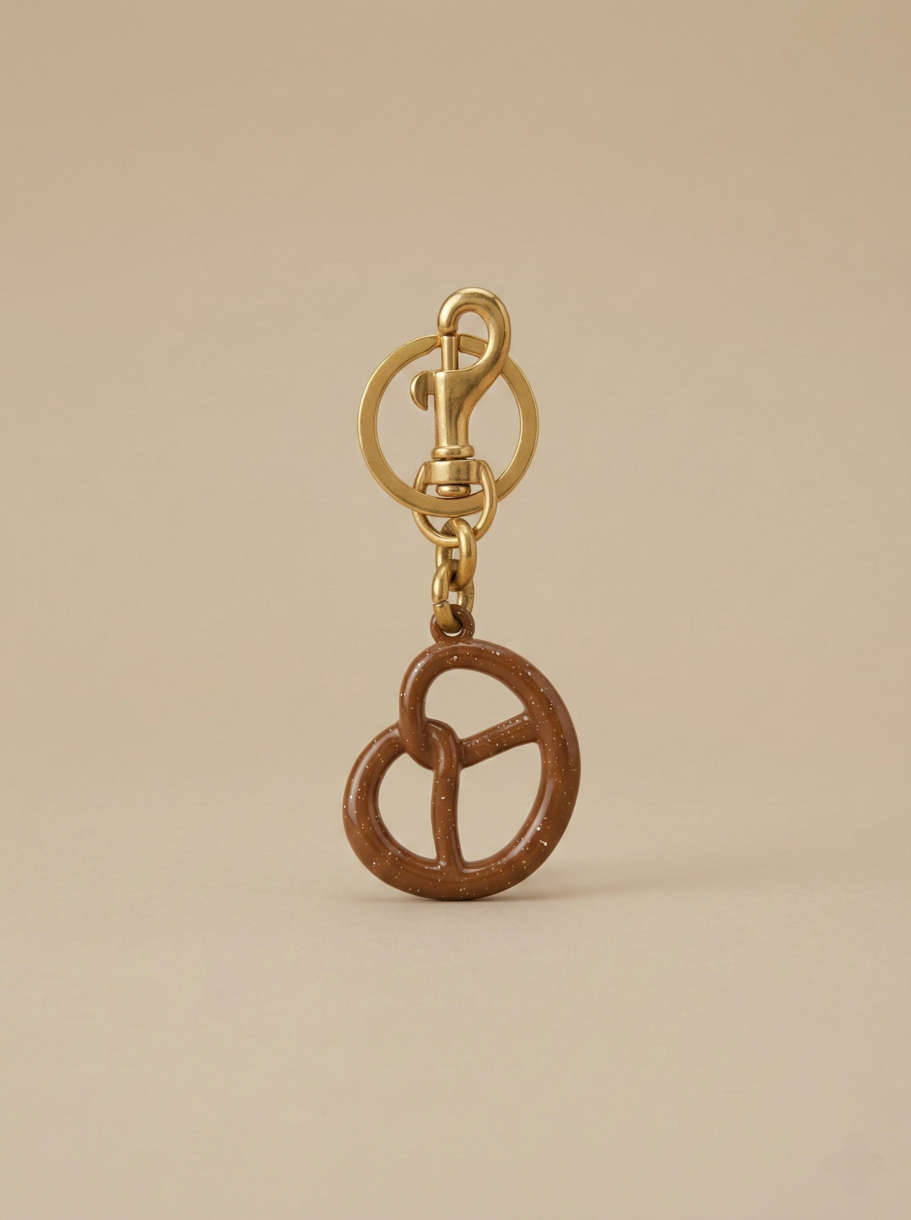 1.4 Inch Enamel Pretzel Key Chain | Sweetwater Charms & Co