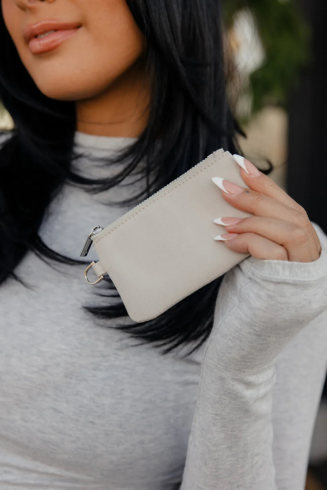 Cream Small Zipper Pouch