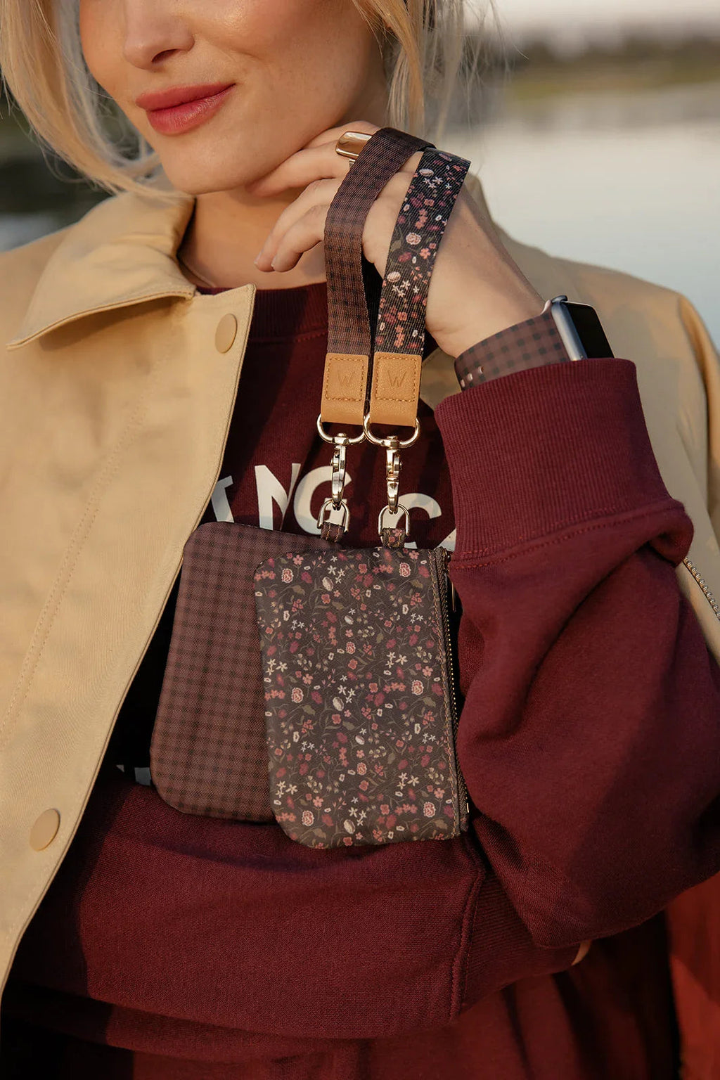 Cafe Gingham Zipper Pouch