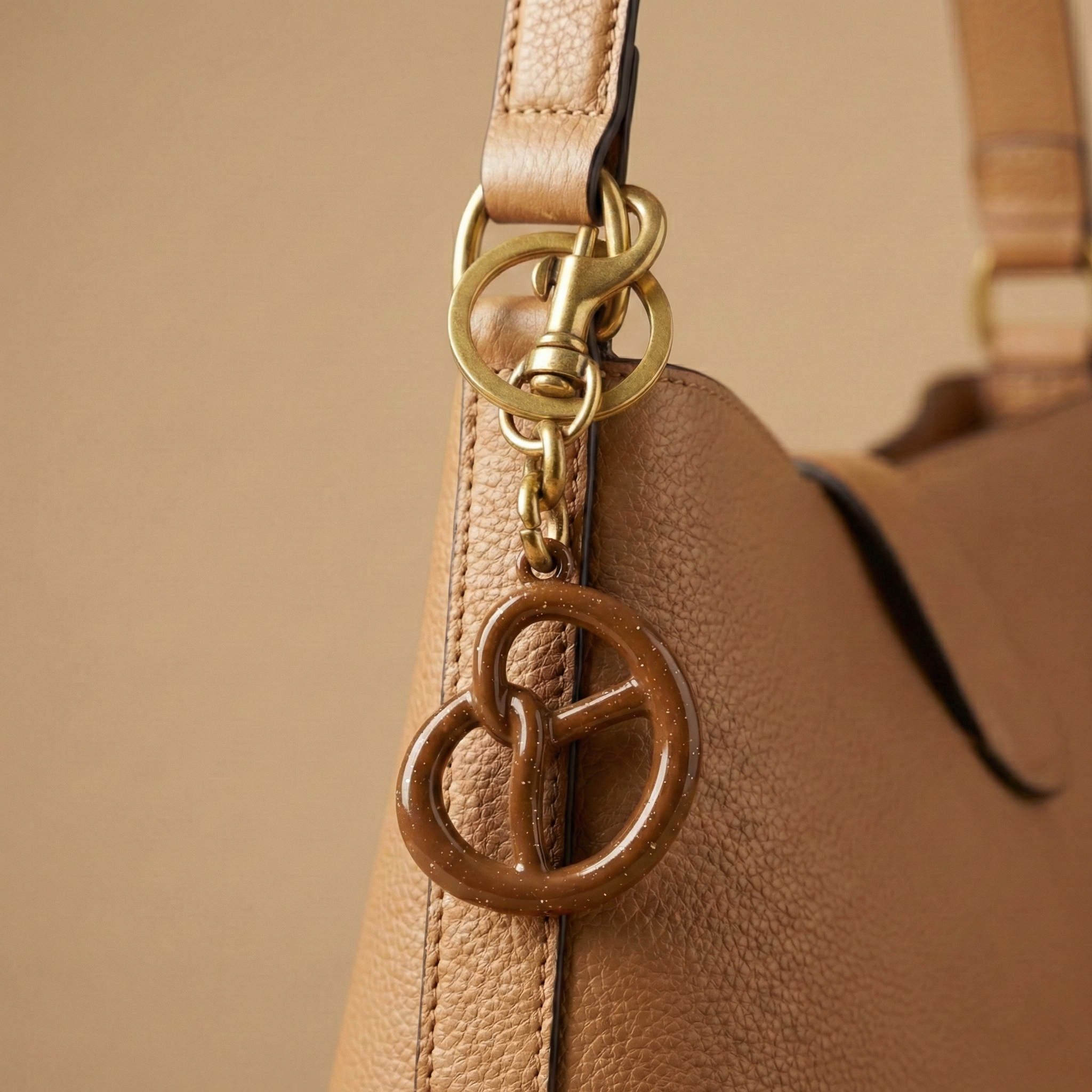 Pretzel Bag Charm Keychain