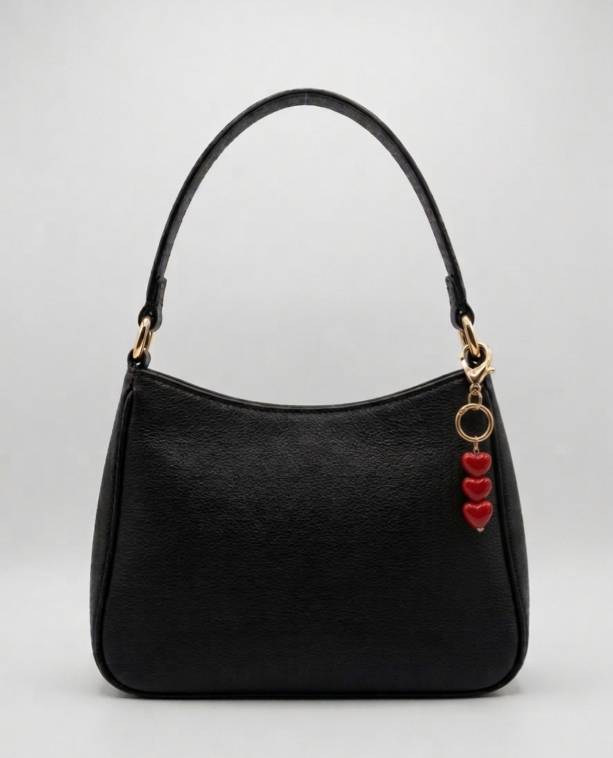 Triple Heart Bag Charm