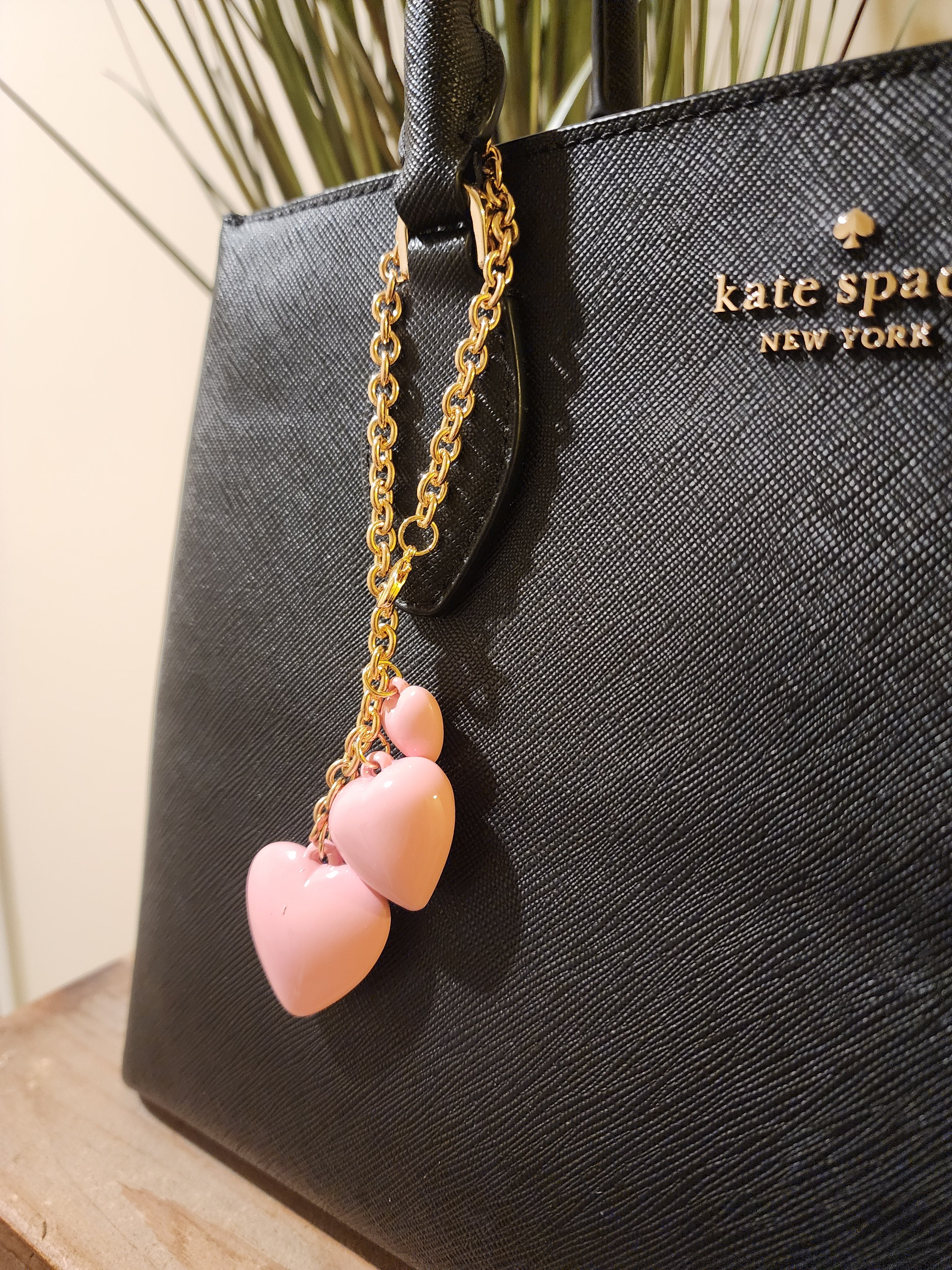 Puffy Triple Heart Bag Chain