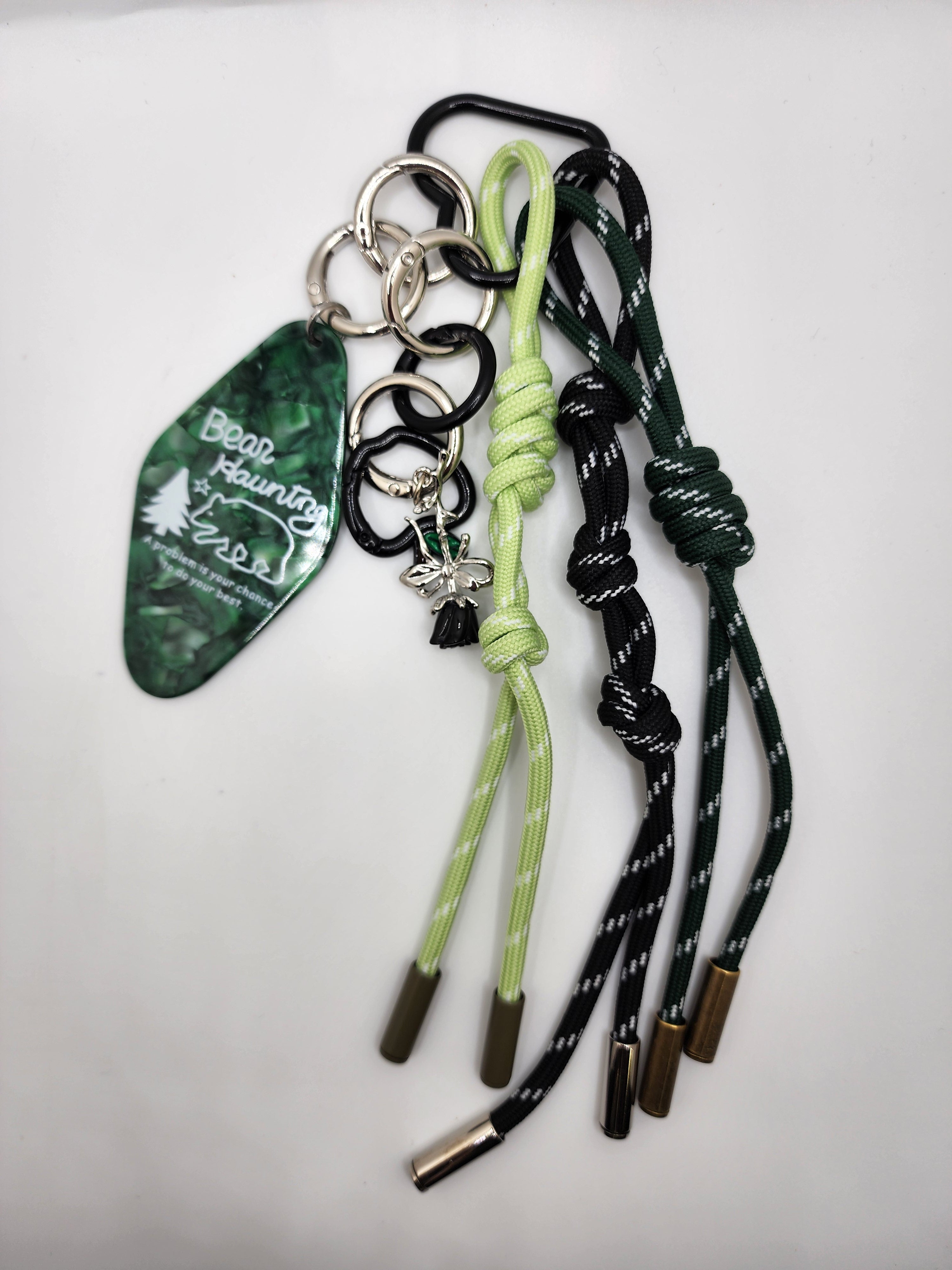 Bear Haunting Bag Charm - Green & Black