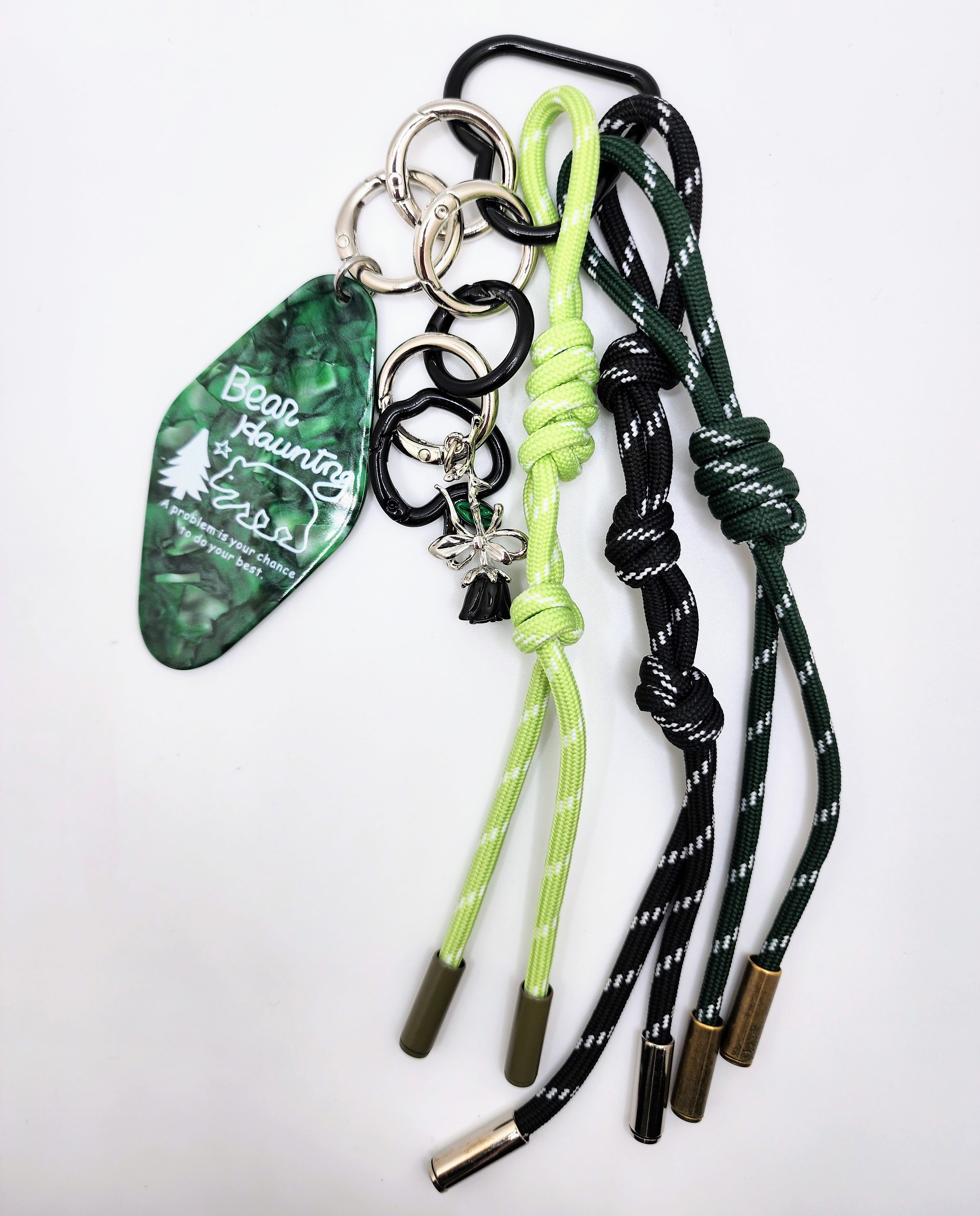Bear Haunting Bag Charm - Green & Black