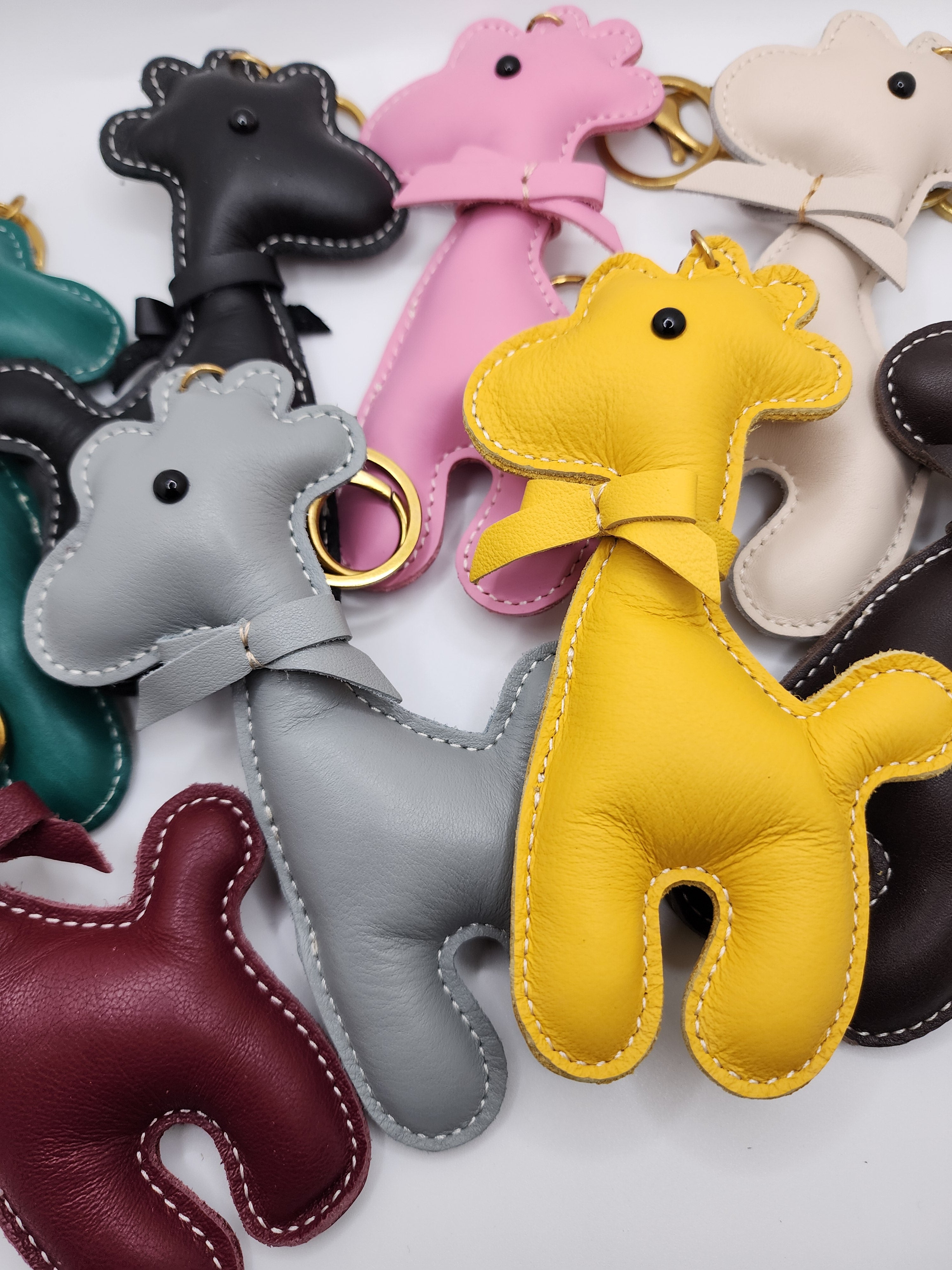 Premium Cowhide Leather Alpaca Pendant, Bohemian Style Accessory Charm for Women & Men