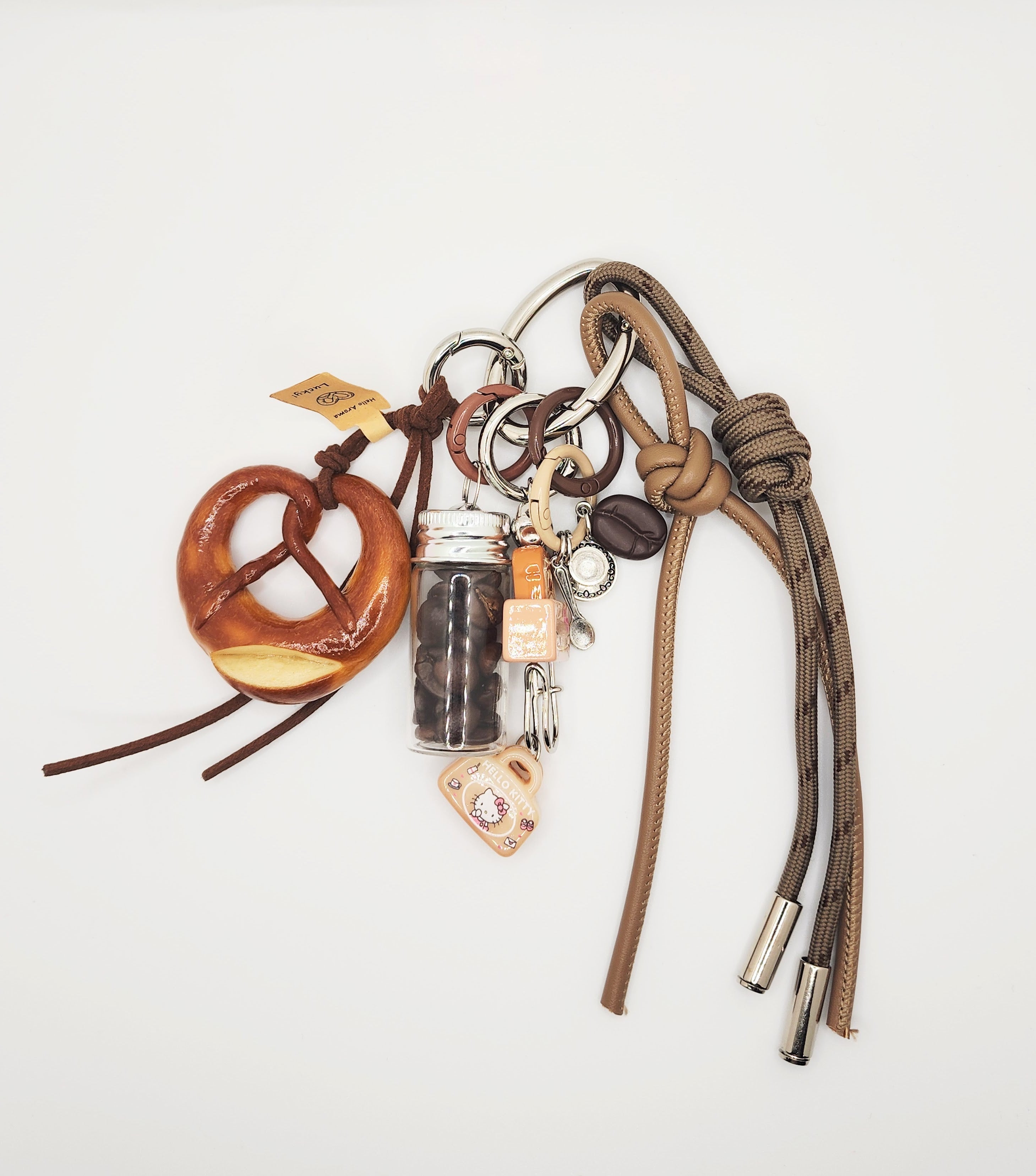 Aroma Delight Pretzel & Coffee Scented Bag Charm