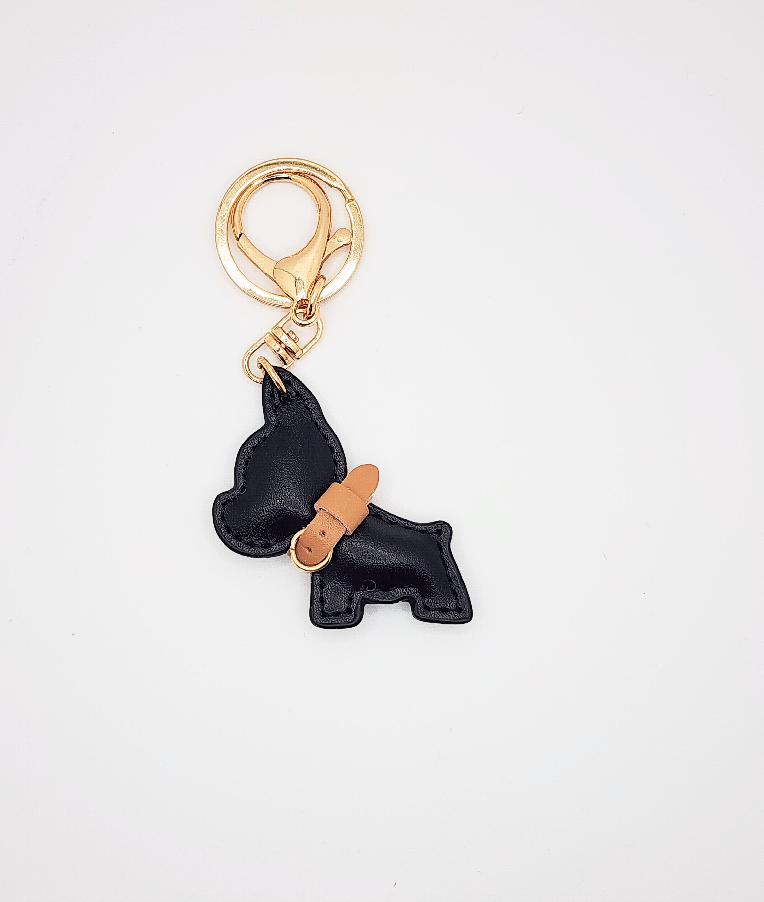 "Frenchie" Puffed Leather Keychain & Bag Charm