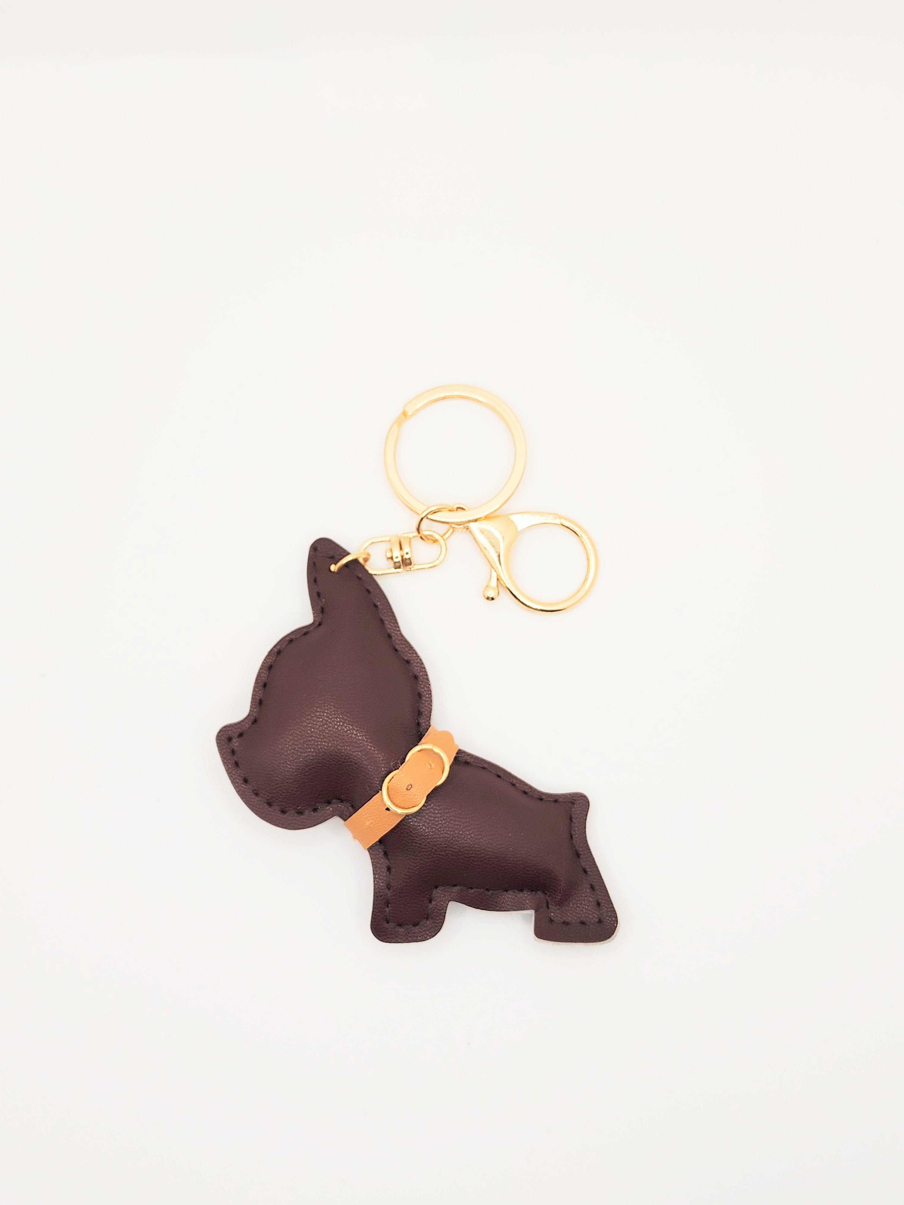 "Frenchie" Puffed Leather Keychain & Bag Charm