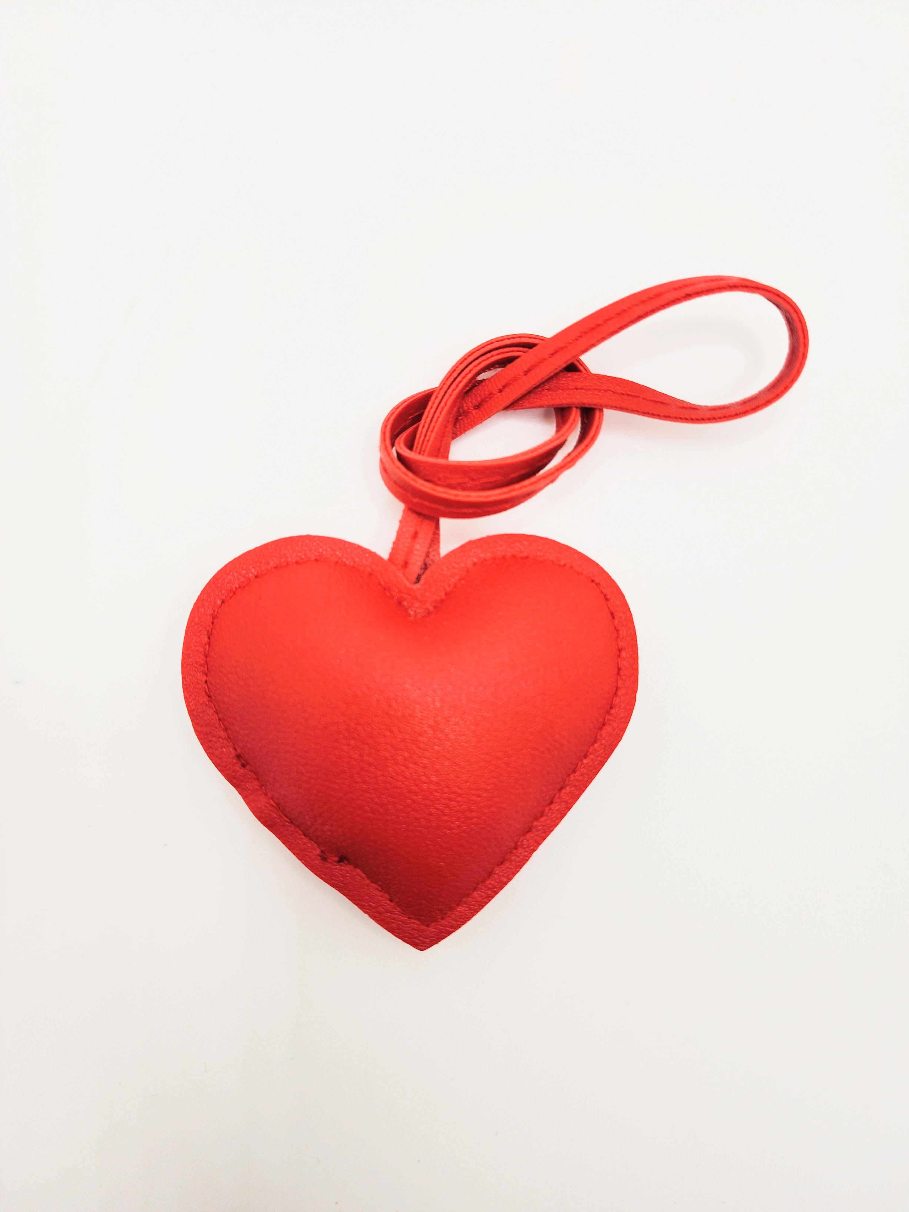 Puffy Leather Heart Charm