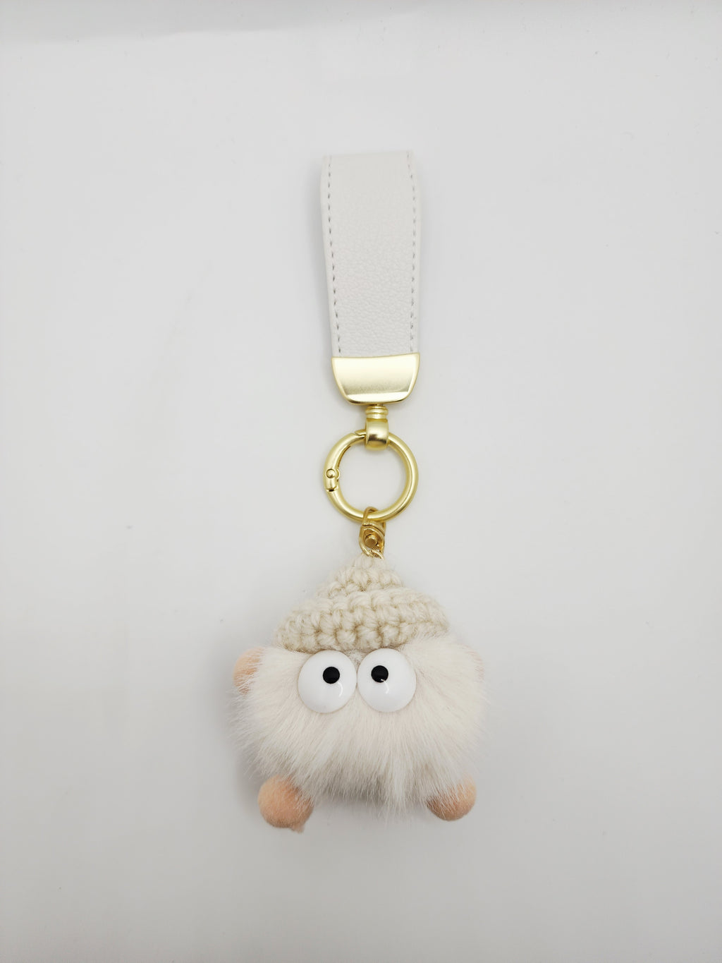 Sheepskin High-end Small Coal Ball Car Keychain Pendant