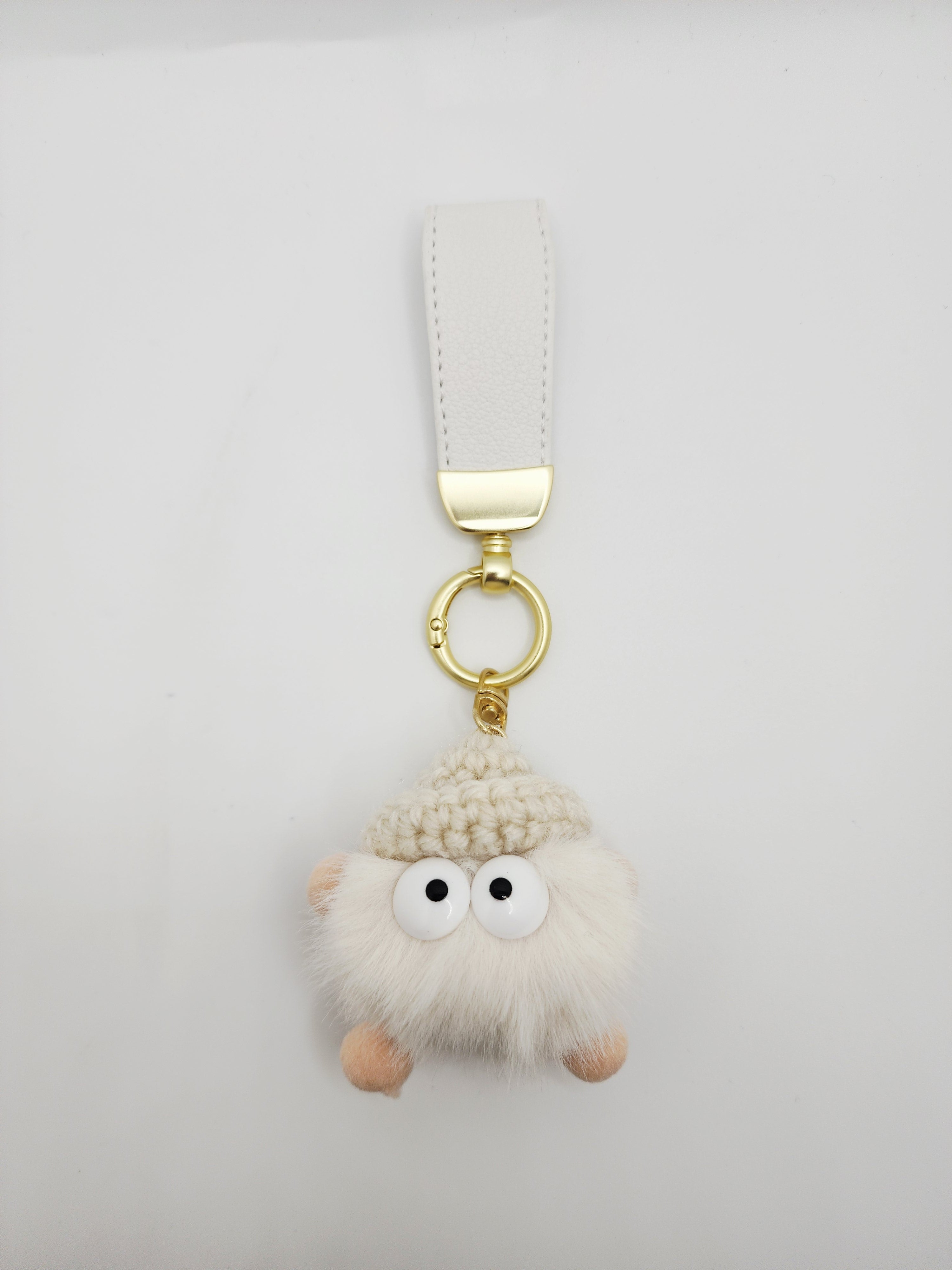 Sheepskin High-end Small Coal Ball Car Keychain Pendant
