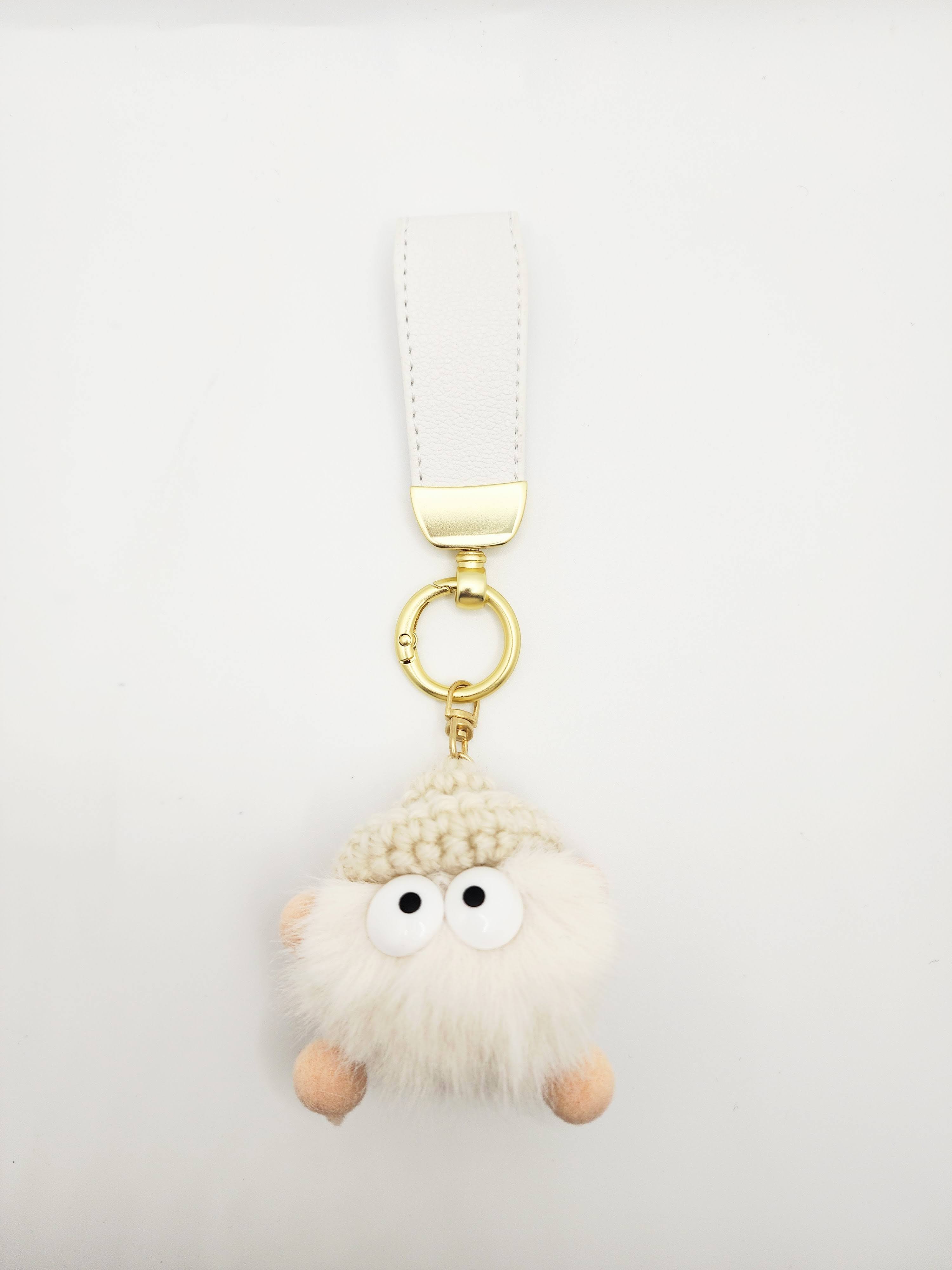 Sheepskin High-end Small Coal Ball Car Keychain Pendant