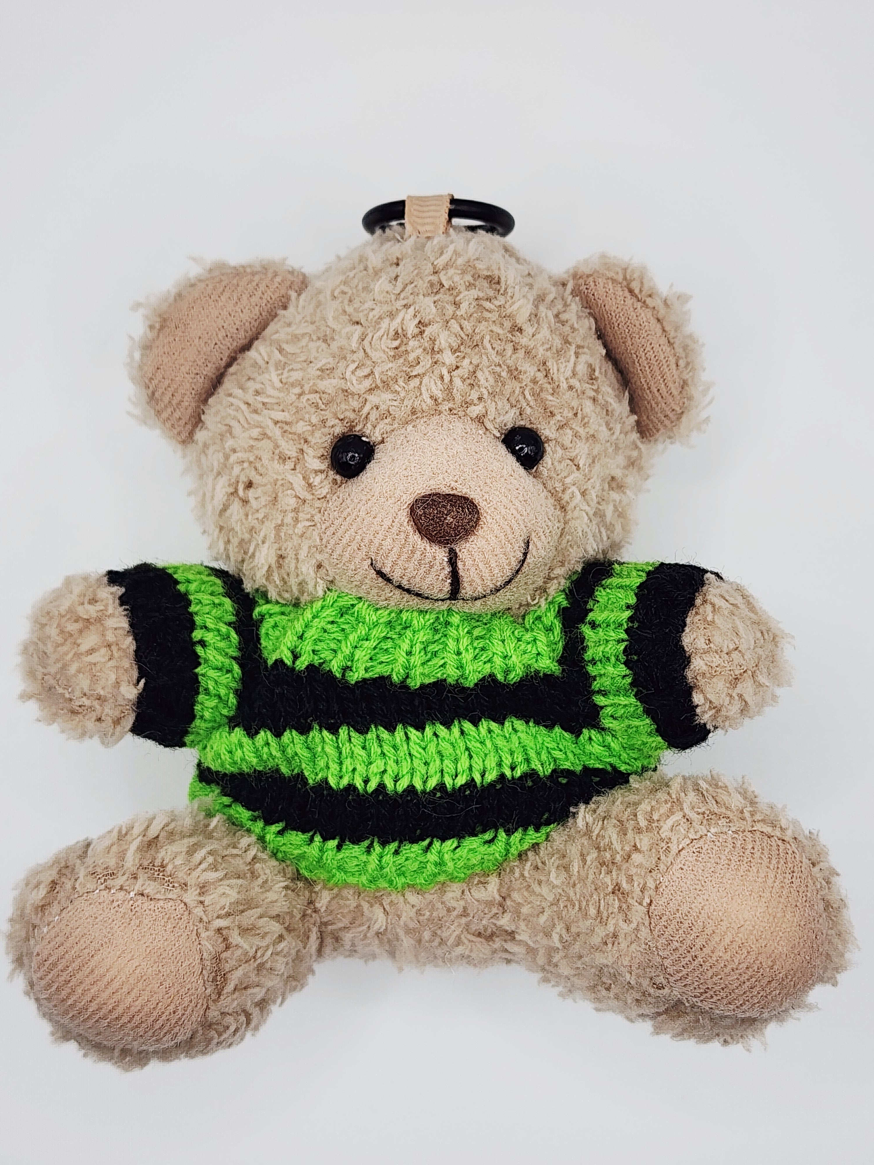 Shaggy Sweatered Teddy Bear Keychain