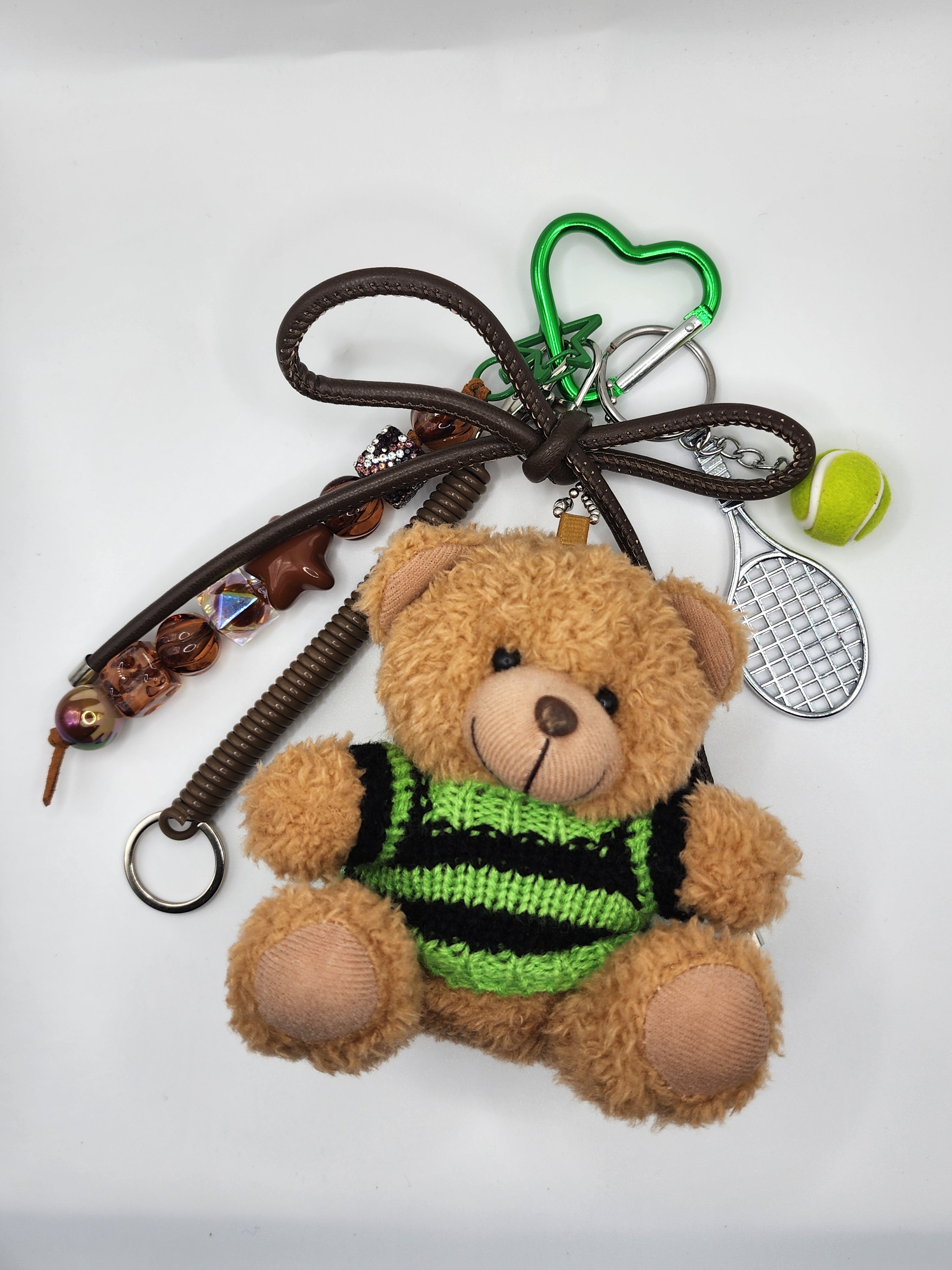 Sporty Bear & Tennis Enthusiast Bag Charm