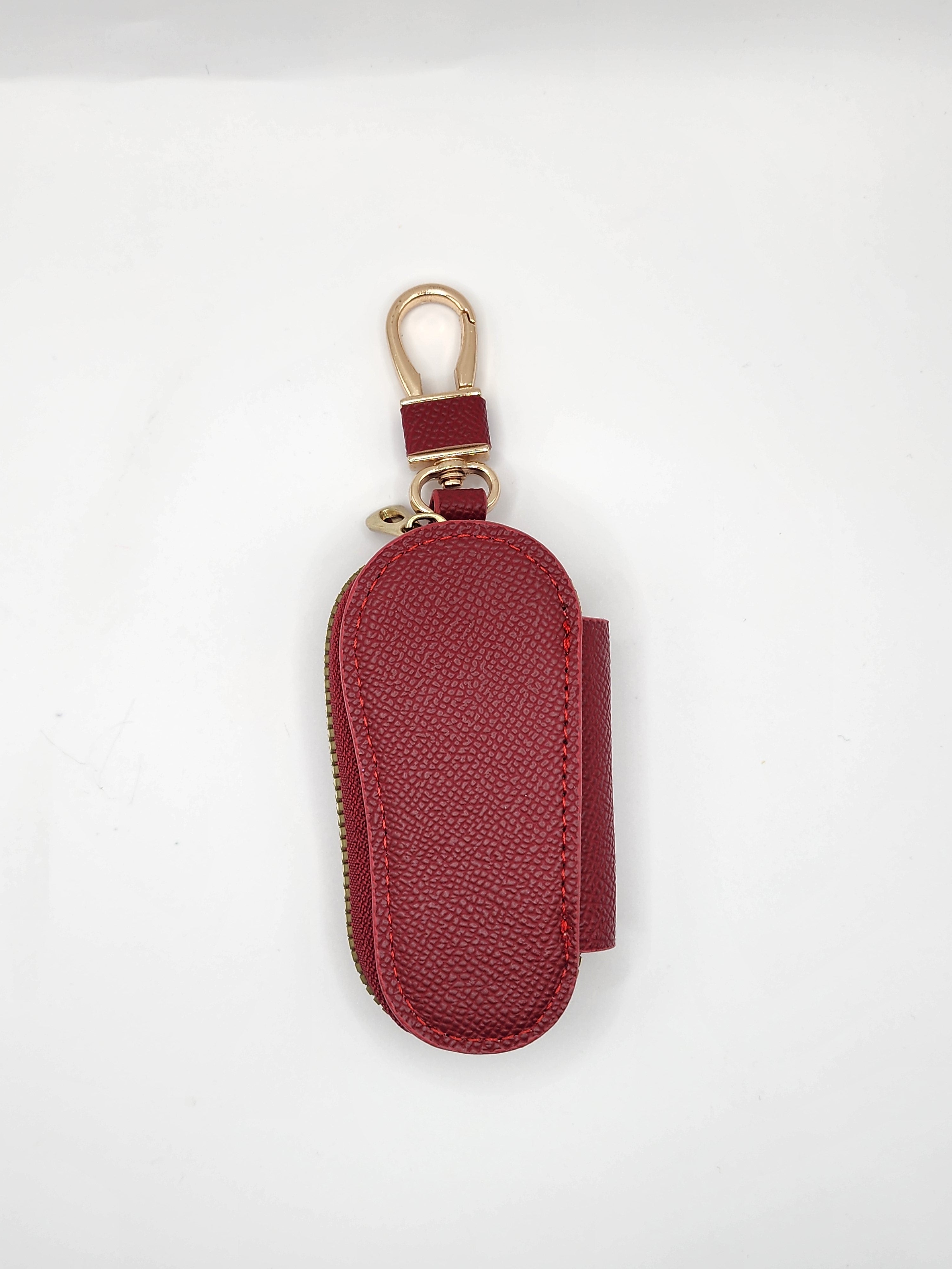 Premium Pebbled Leather Key Fob Pouch - Multi Colors