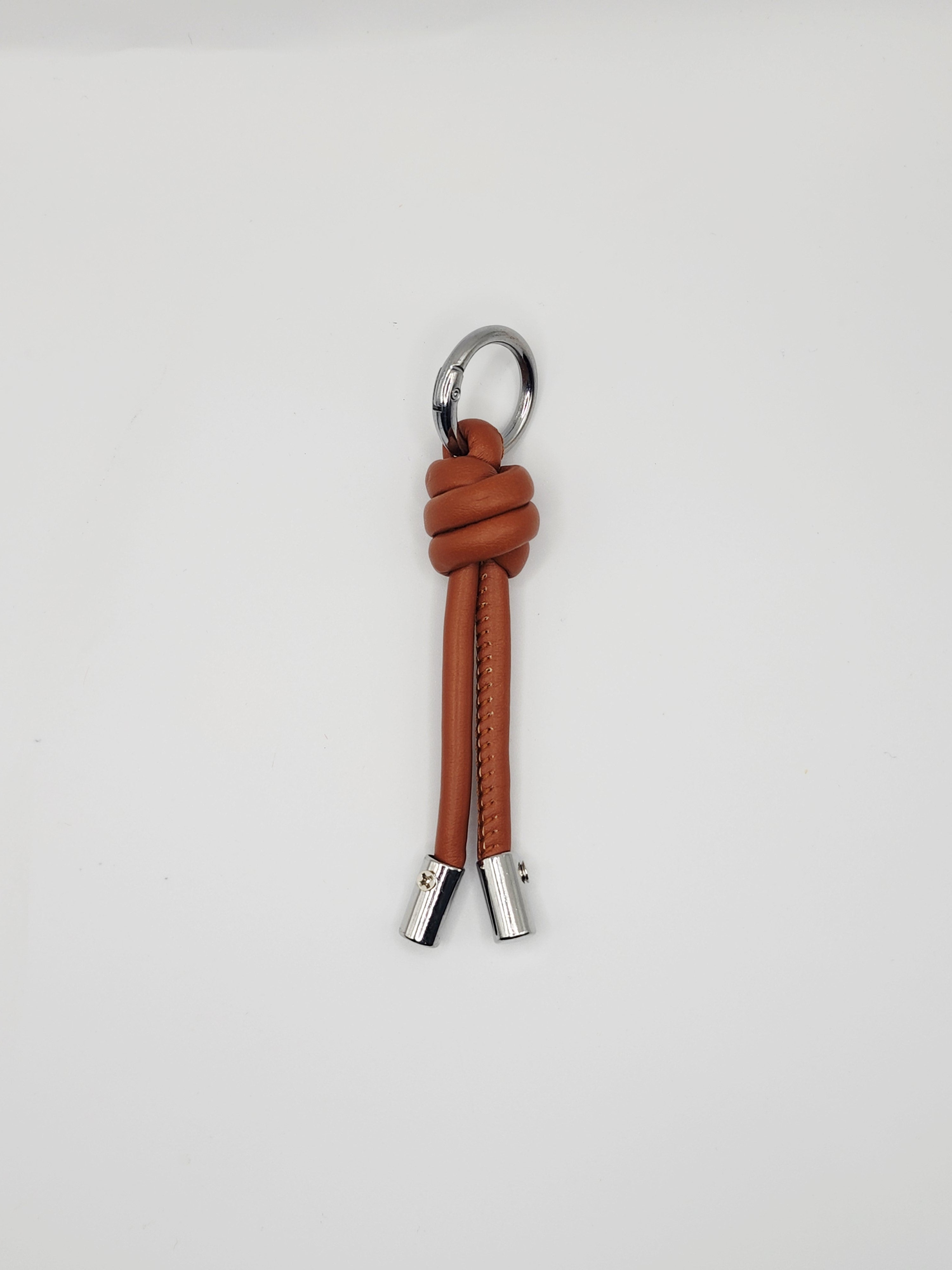 The Knot Cord Charm | Sleek Leather & Polished Chrome