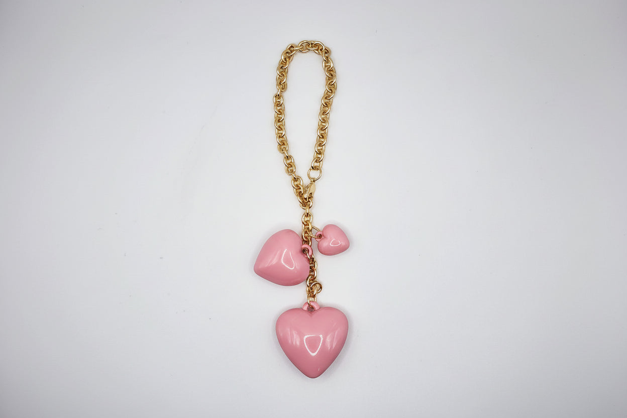 Puffy Triple Heart Bag Chain