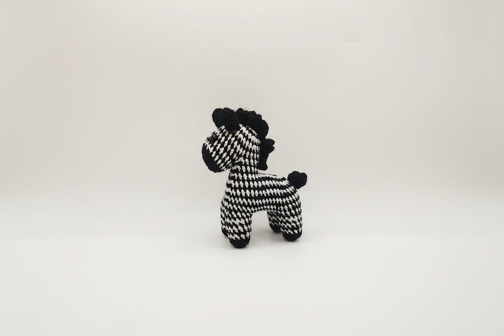 Handmade Crochet Zebra Bag Charm & Keychain