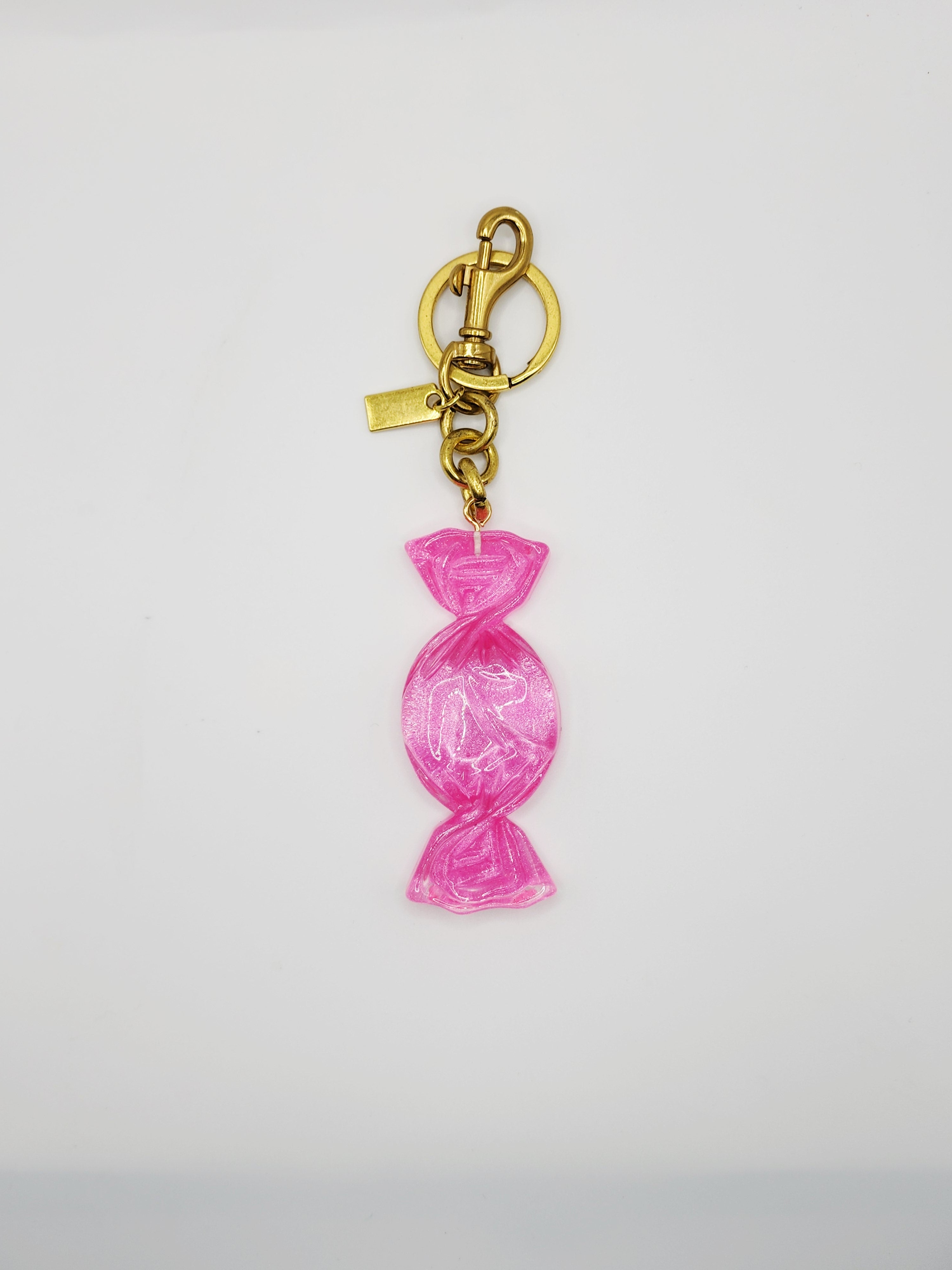 Sparkle "Grape" Candy Bag Charm Keychain