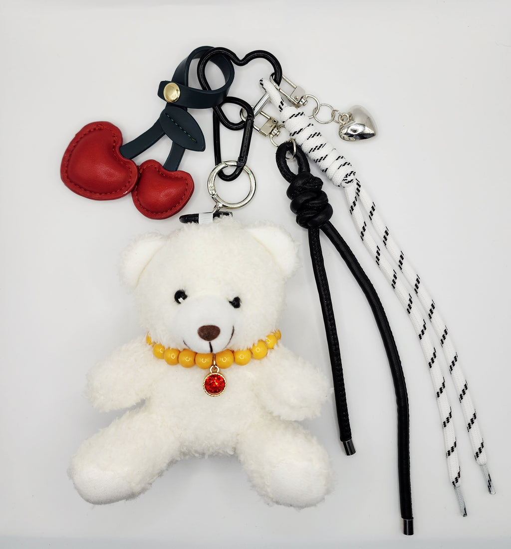 Cherry Pop Plushie Bag Charm Stack