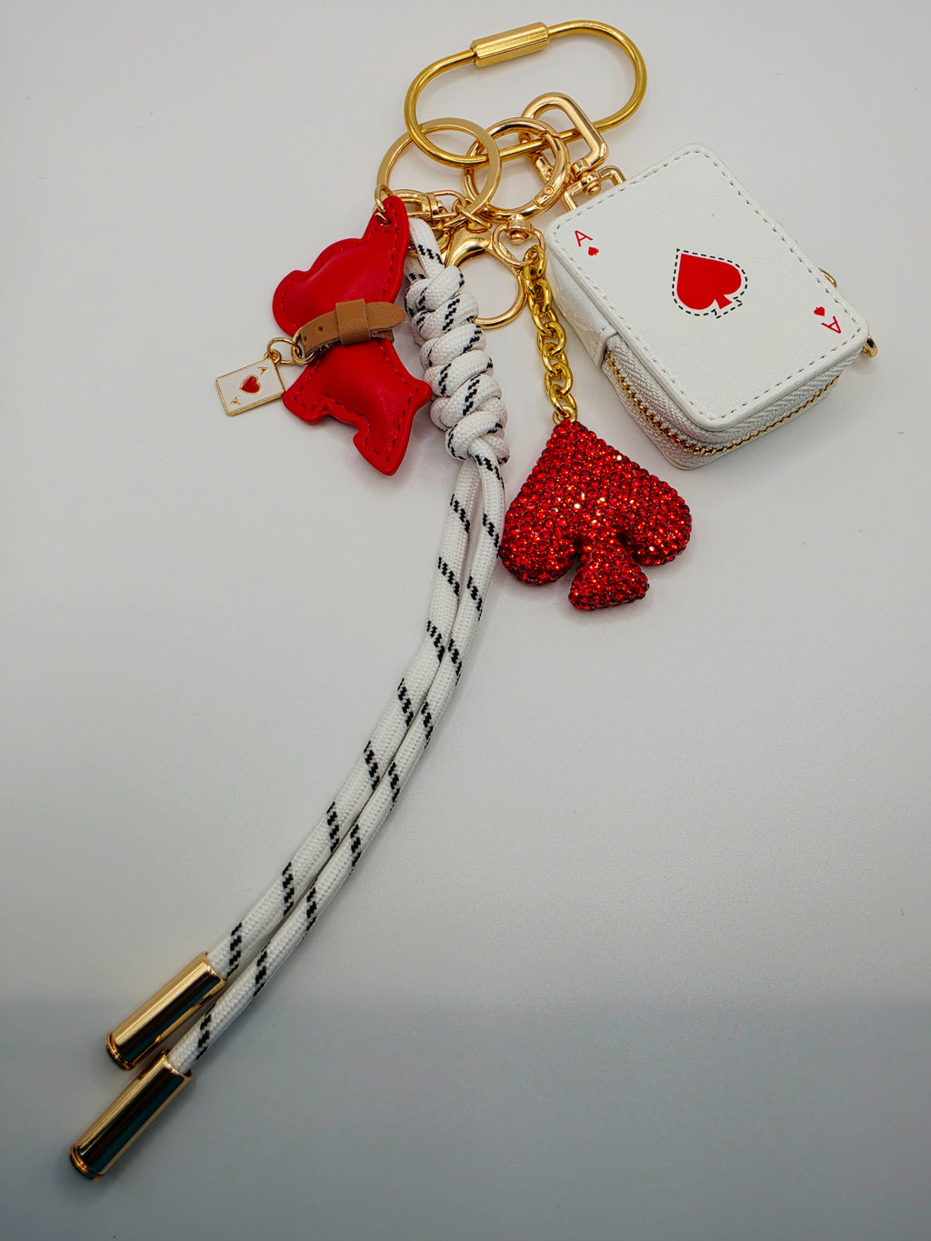 Maximalist "Ace of Spades" Bag Charm Stack