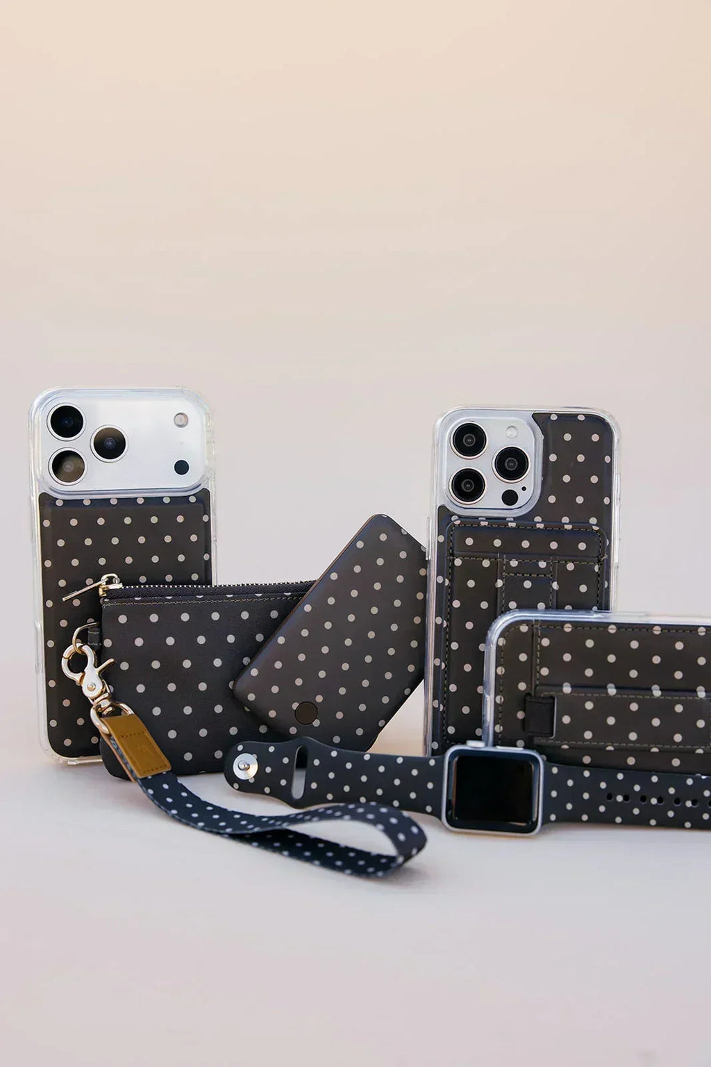 Cocoa Dot Zipper Pouch