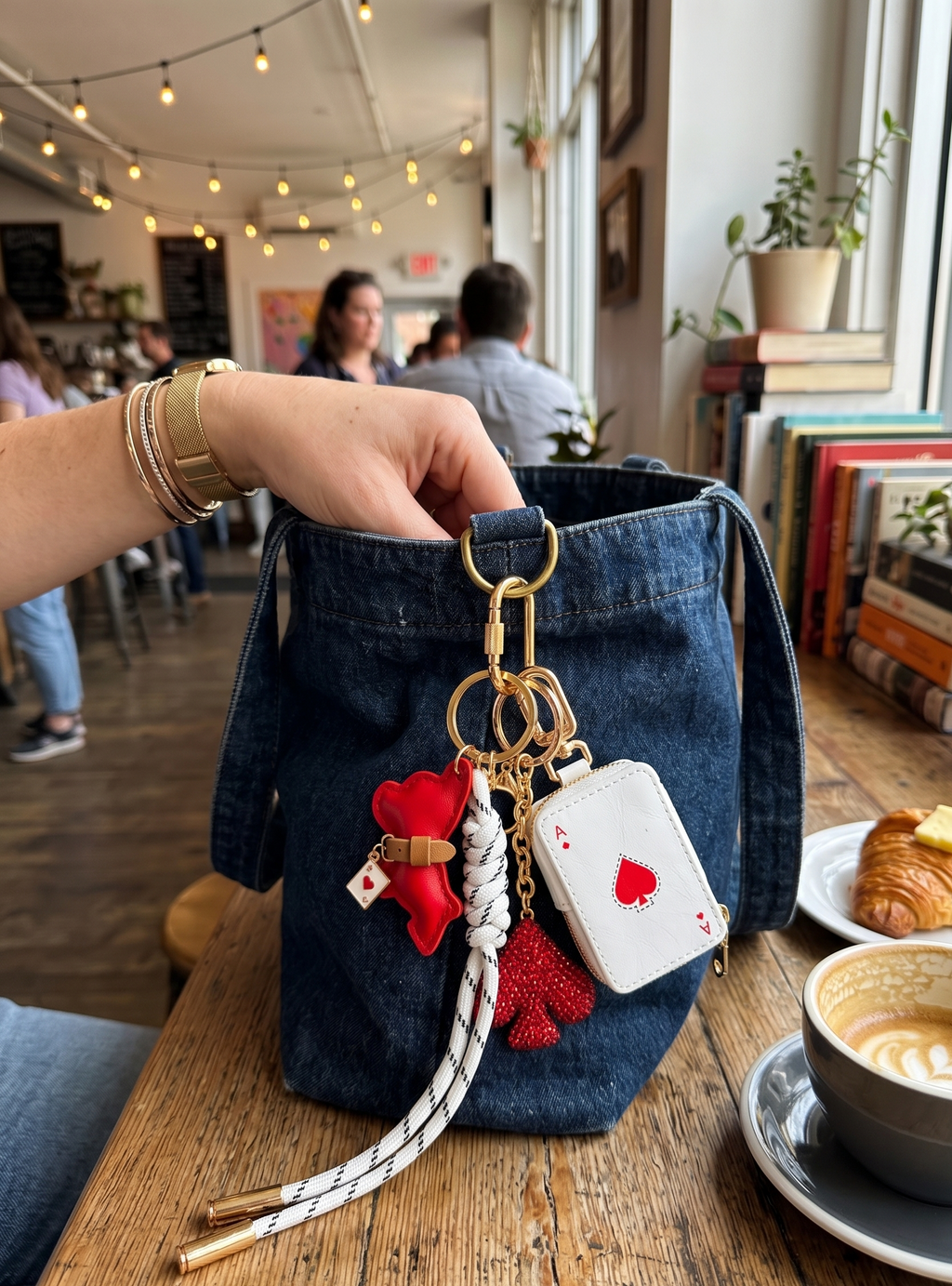 Maximalist "Ace of Spades" Bag Charm Stack