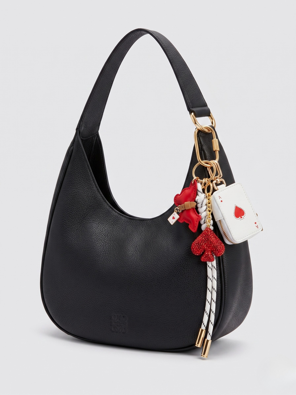 Maximalist "Ace of Spades" Bag Charm Stack