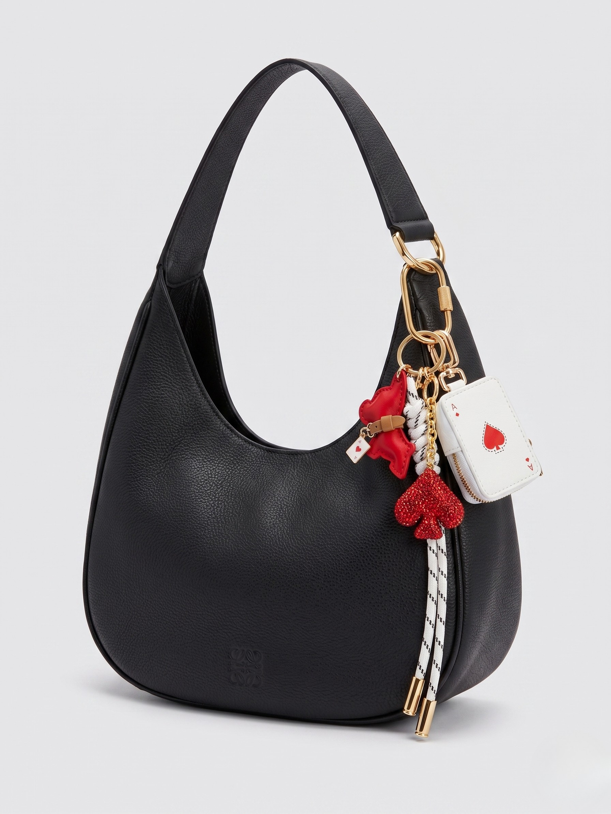 ØMI Bag Charm Hearts Bag Charm - Ruby & Lavender Classic Leather