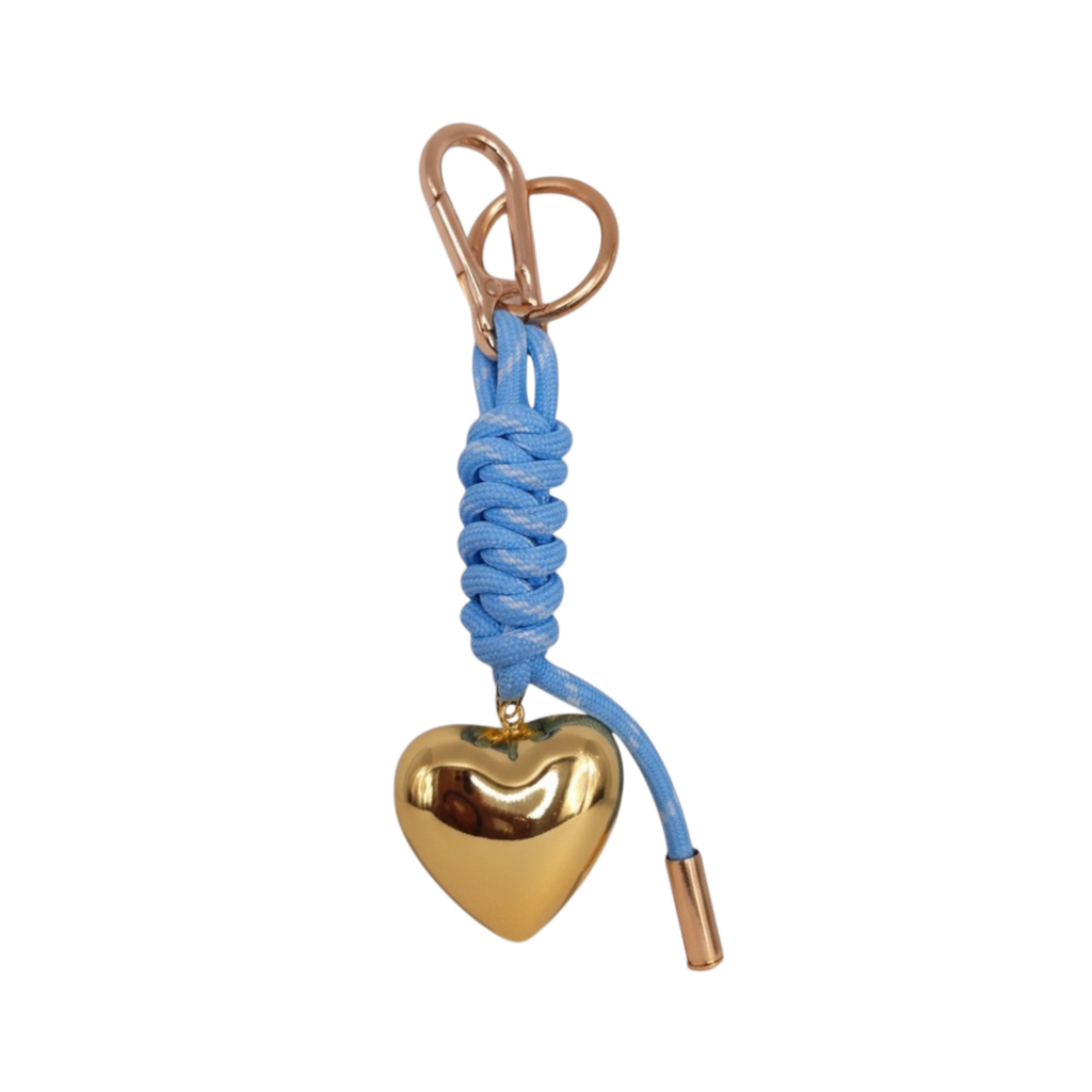Engraved Gold Heart Monogram Keyring - Paracord and Rose Gold Hardware