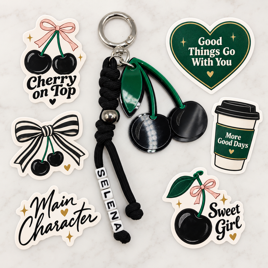 The Black Cherry Personalized Bag Charm