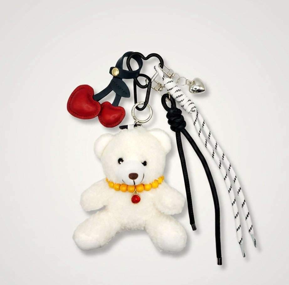 Cherry Pop Plushie Bag Charm Stack