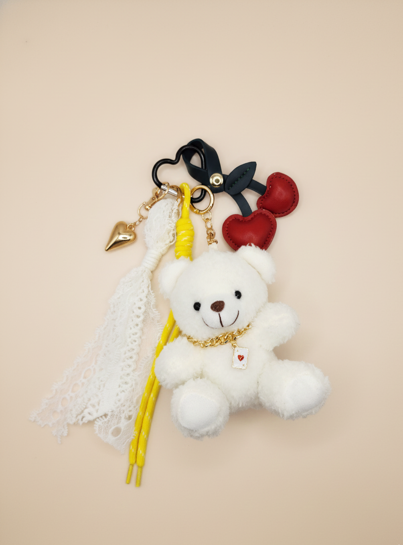 Sweetheart Shaggy Teddy & Cherry Charm Stack