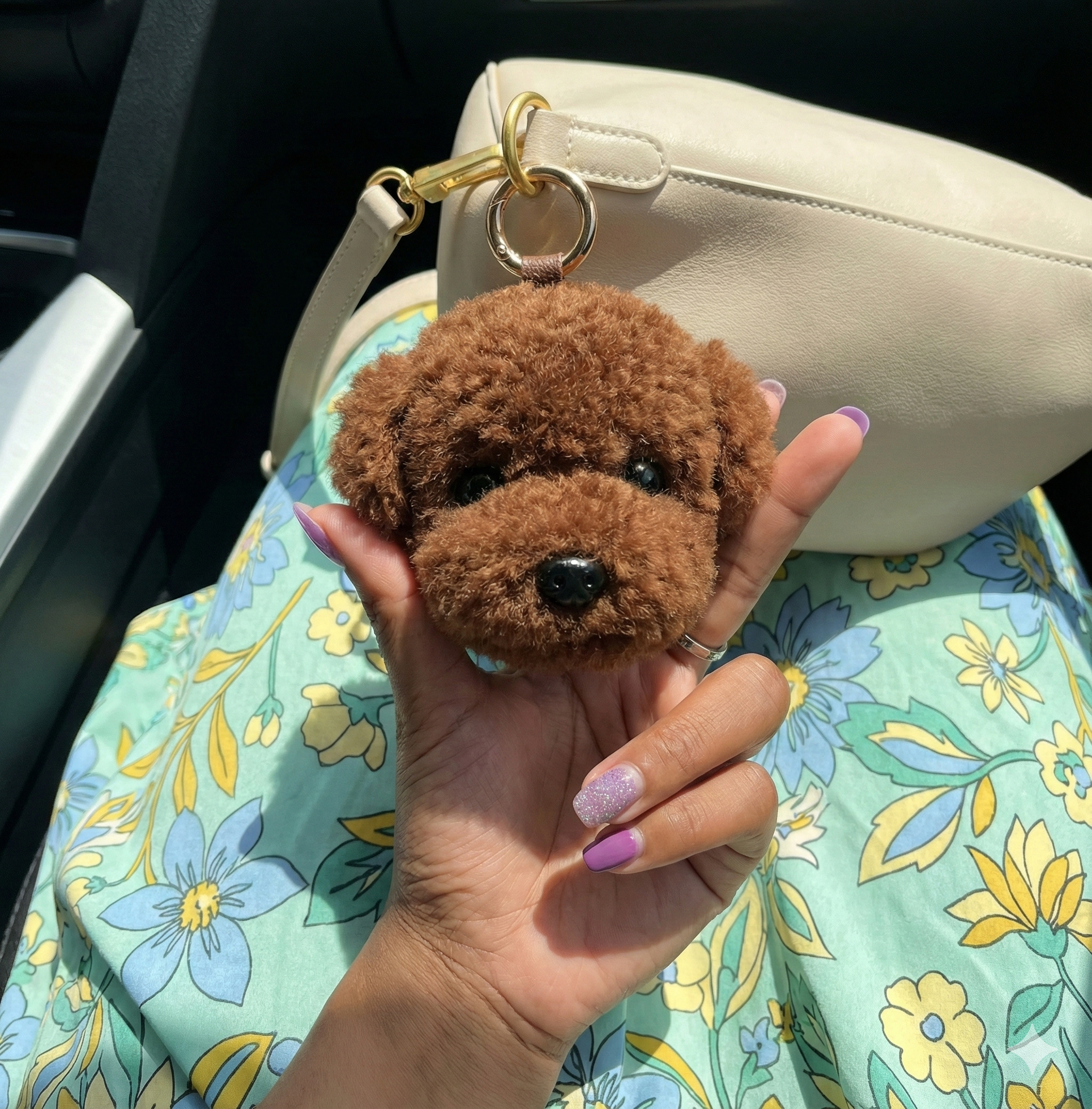 Curly Faux-Fur Dog Bag Charm