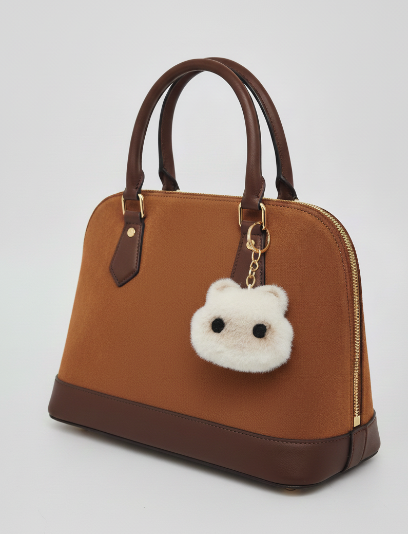 Coquette Bag Charm Stack – Balloon Dog & Plush Cat Keychain Accessory – Y2K Purse Charm