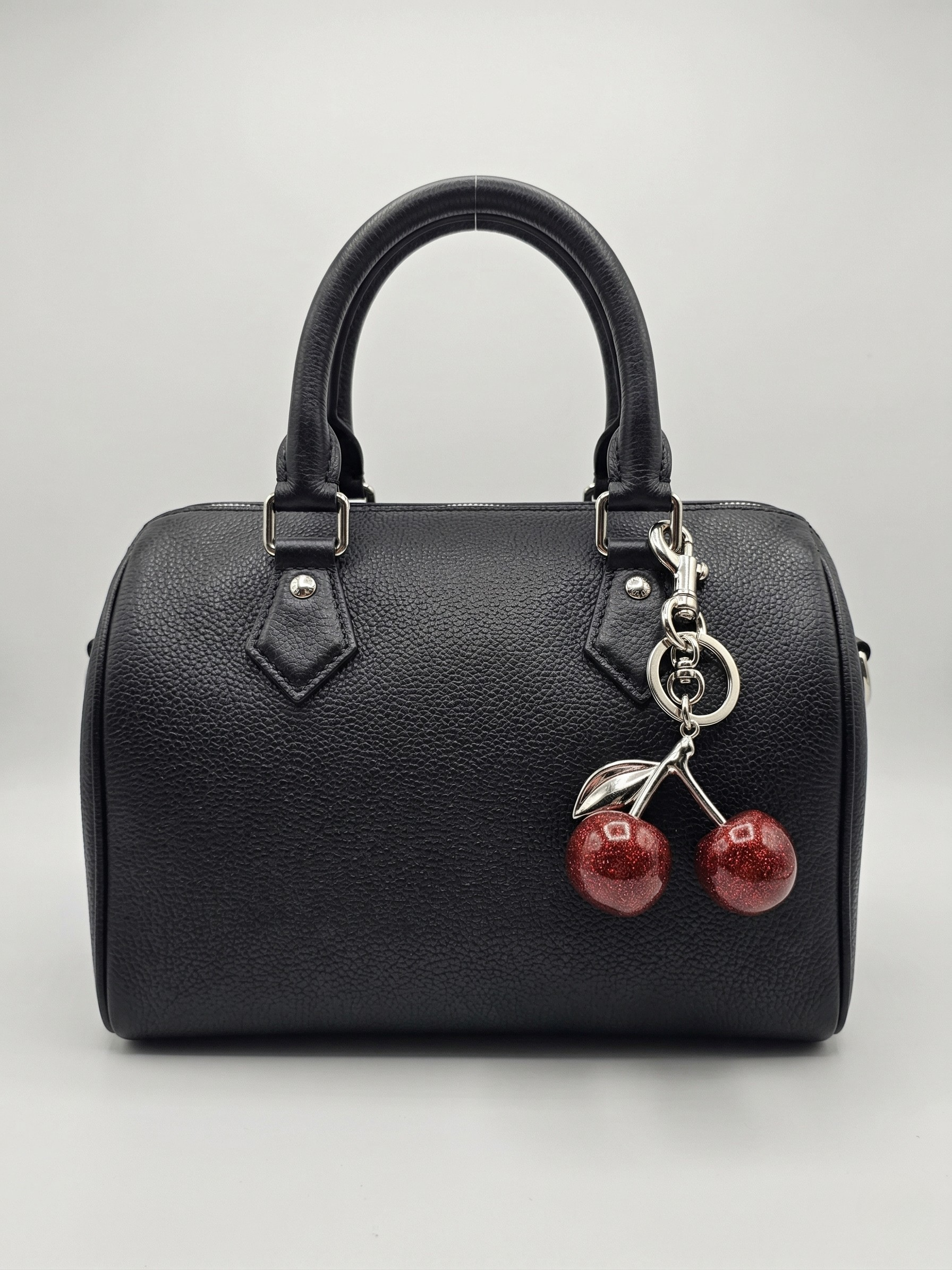 Red Glitter Cherry Charm