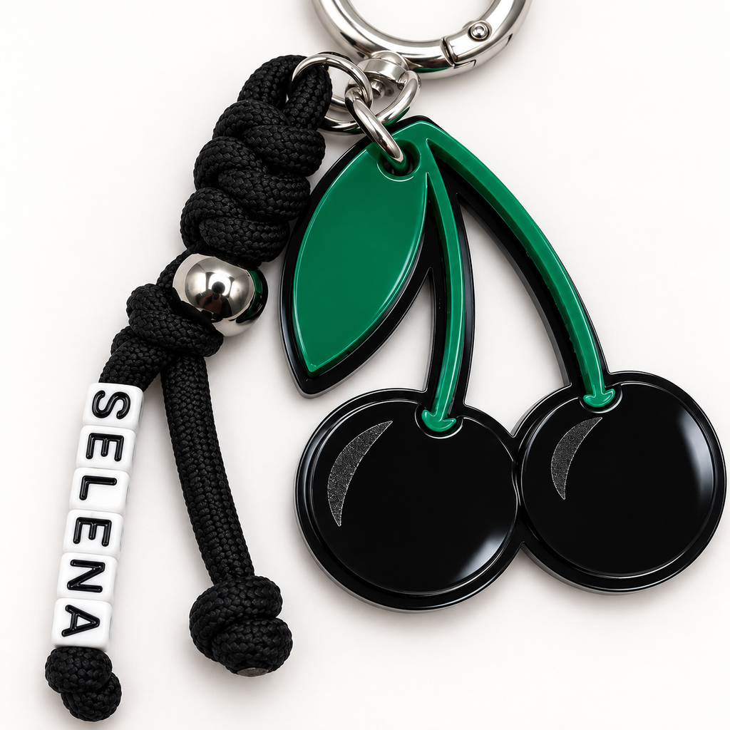 The Black Cherry Personalized Bag Charm