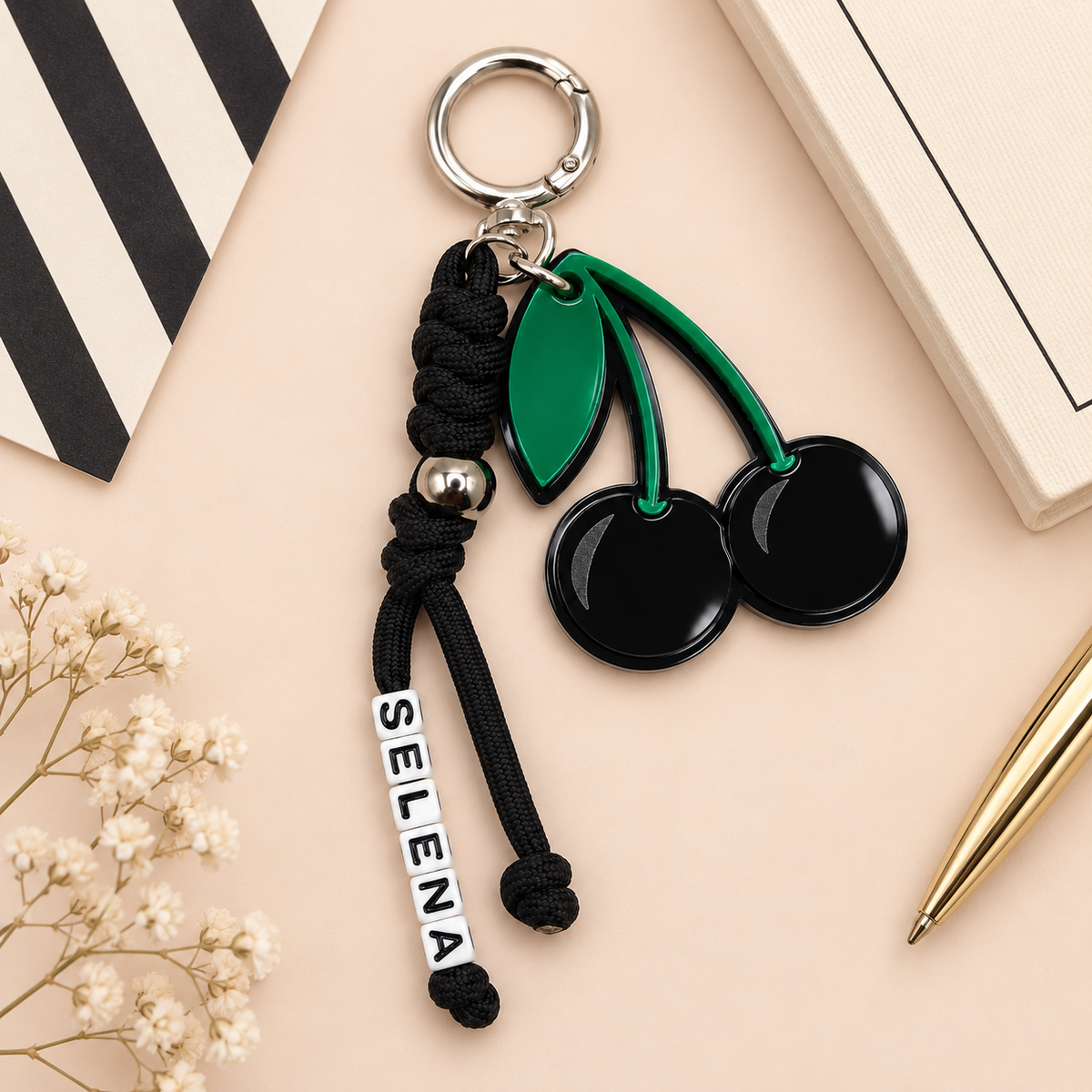 The Black Cherry Personalized Bag Charm
