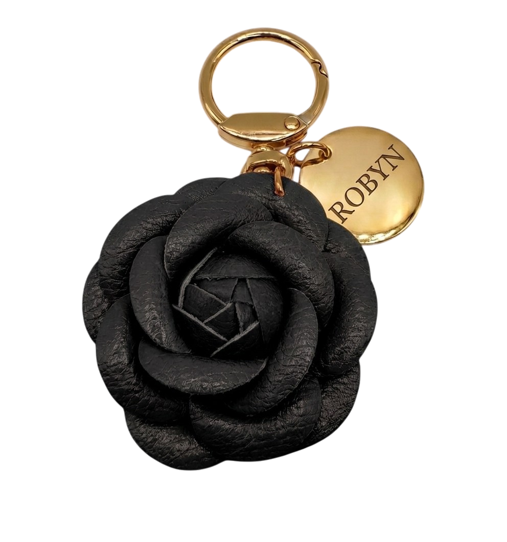 Personalized Leather Bag Charm and Keychain - Multi-Color