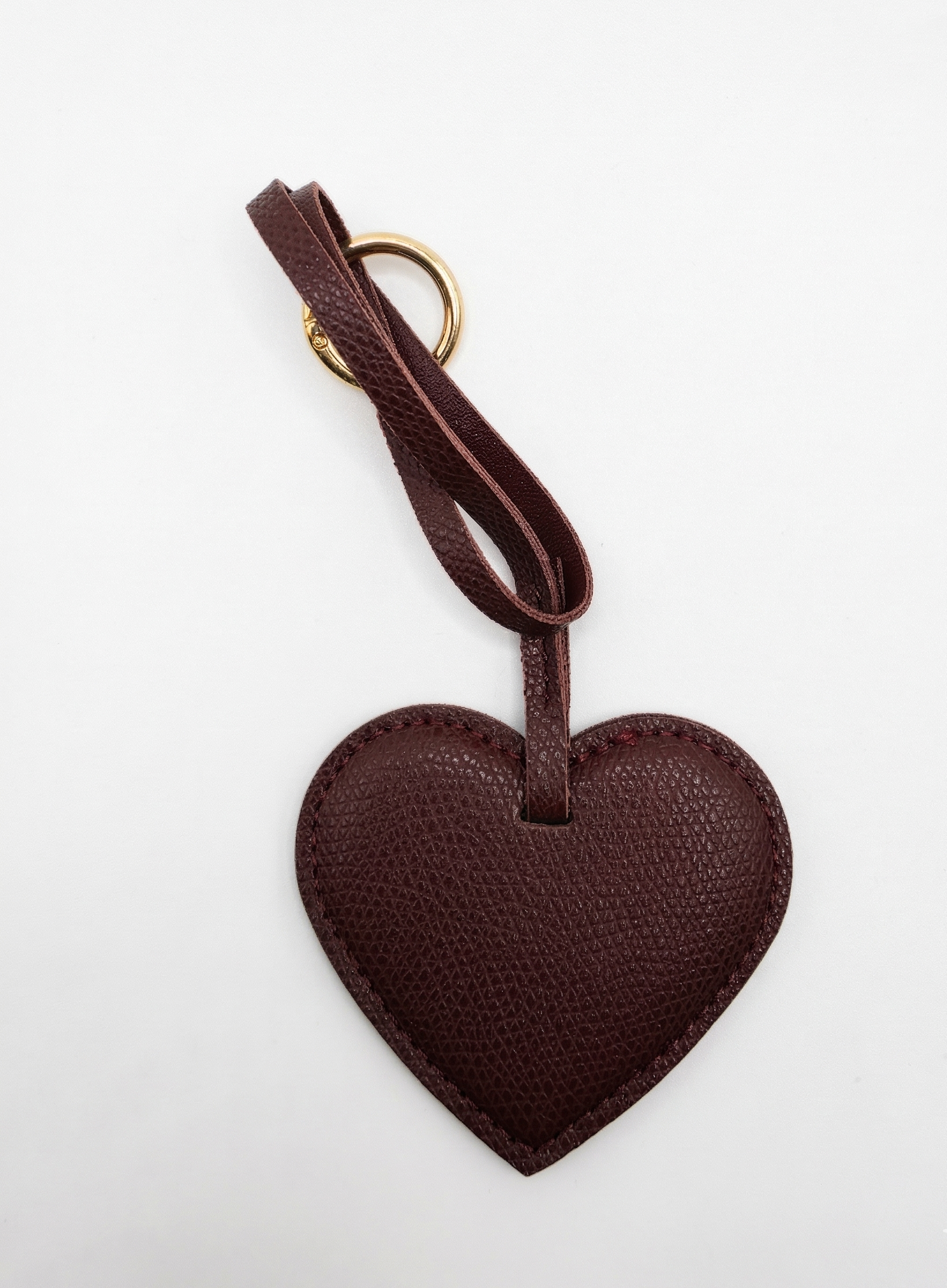 Grained Leather Heart Charm