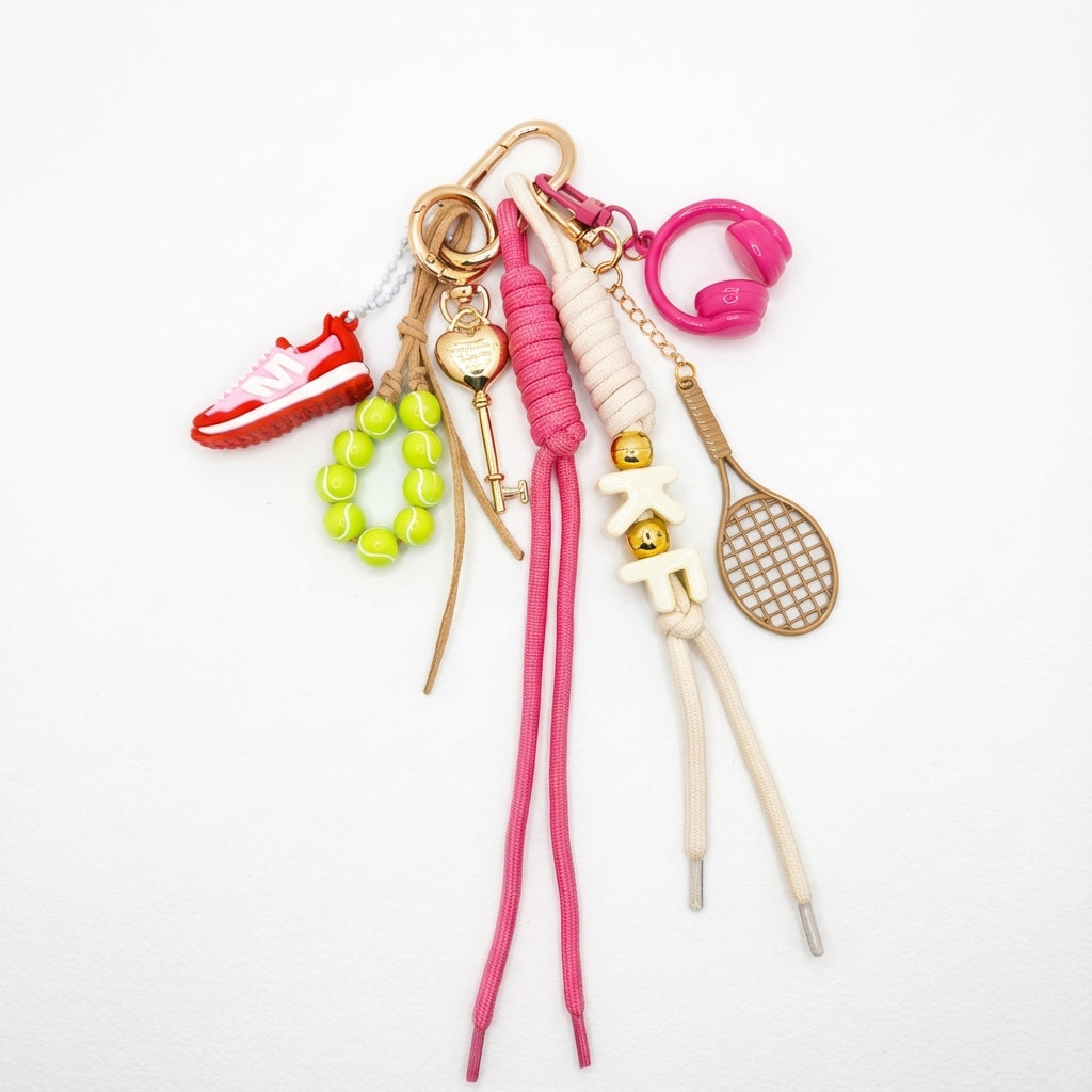 Sports Chic Tennis Bag Charm/Keychain
