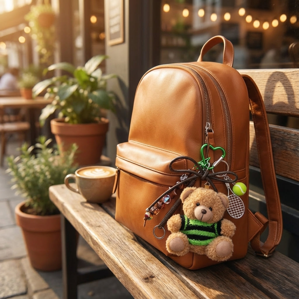 Sporty Bear & Tennis Enthusiast Bag Charm