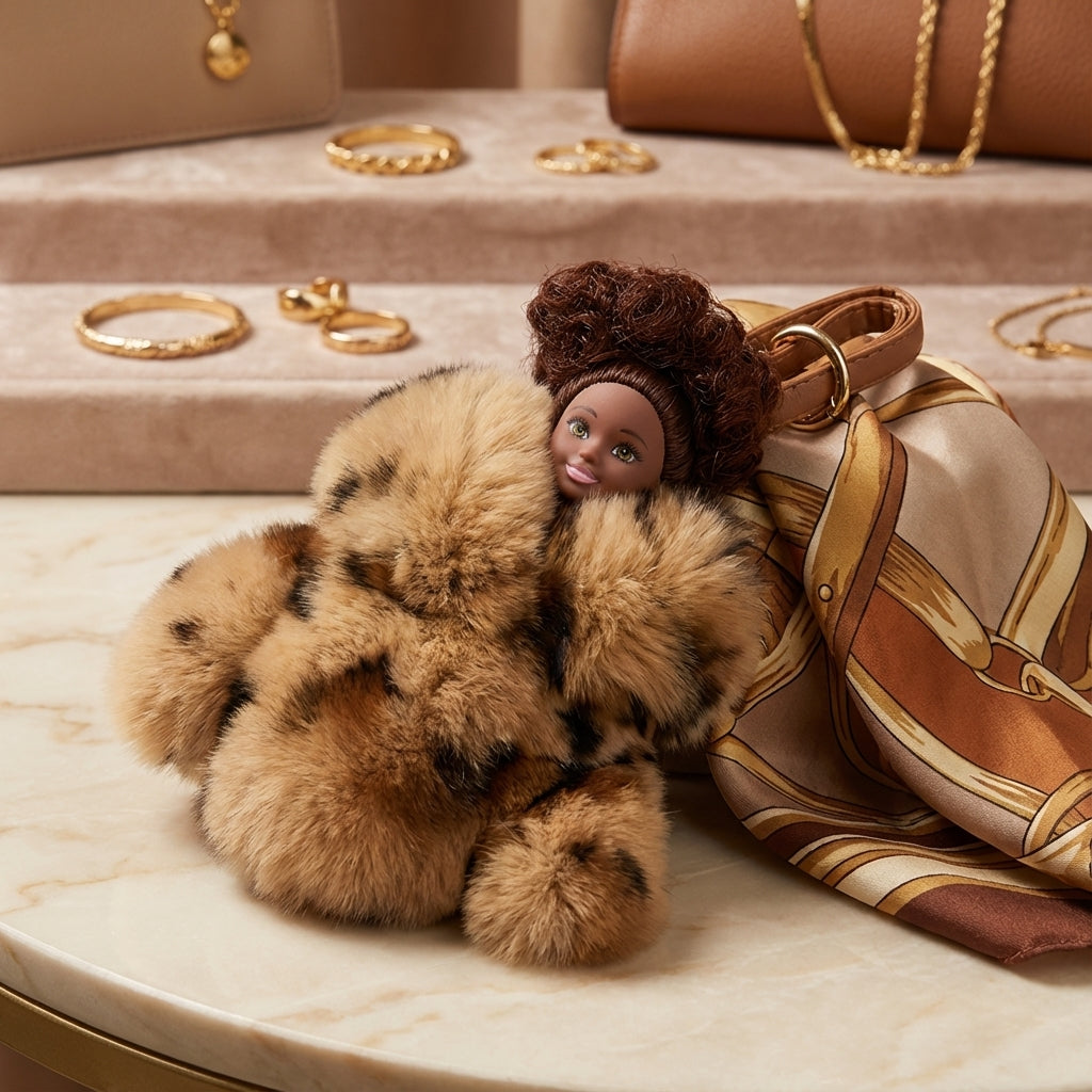 Kelli Dolls: Luxury Collectible Doll Bag Charm - Leopard