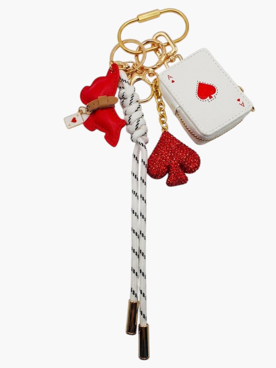 Maximalist "Ace of Spades" Bag Charm Stack