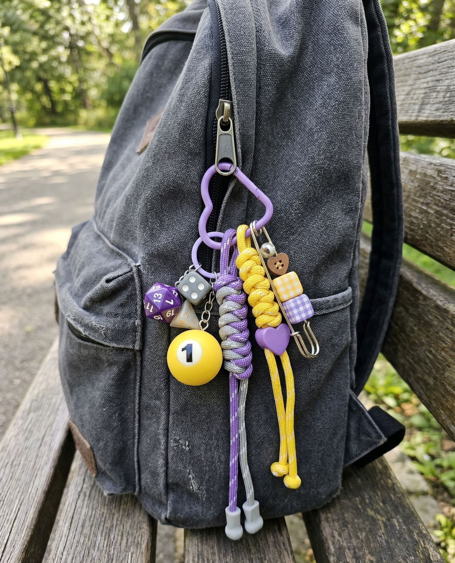 Game Night Maximalist Paracord Bag Charm