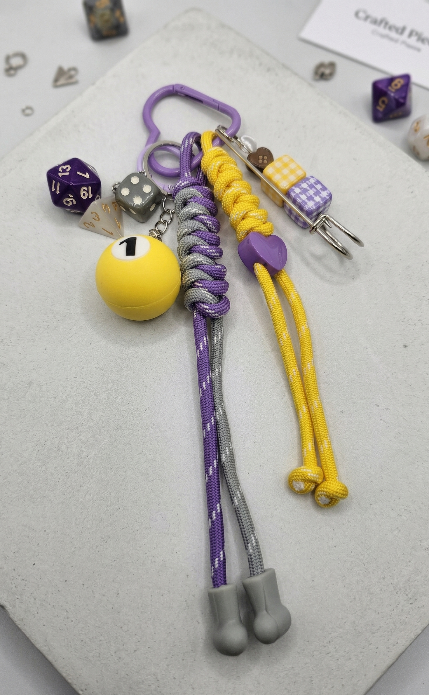 Game Night Maximalist Paracord Bag Charm