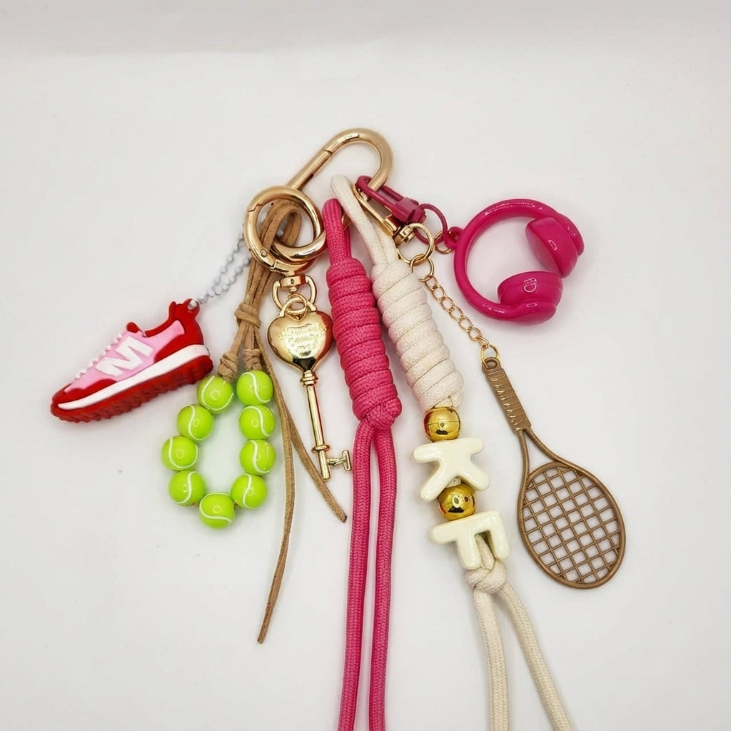 Sports Chic Tennis Bag Charm/Keychain
