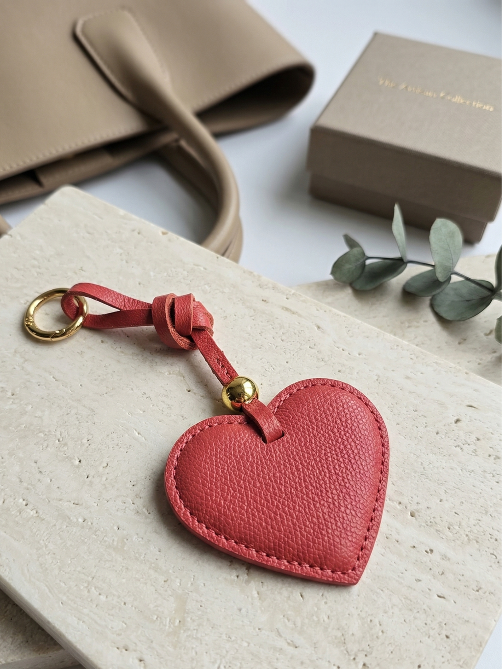 Grained Leather Heart Charm