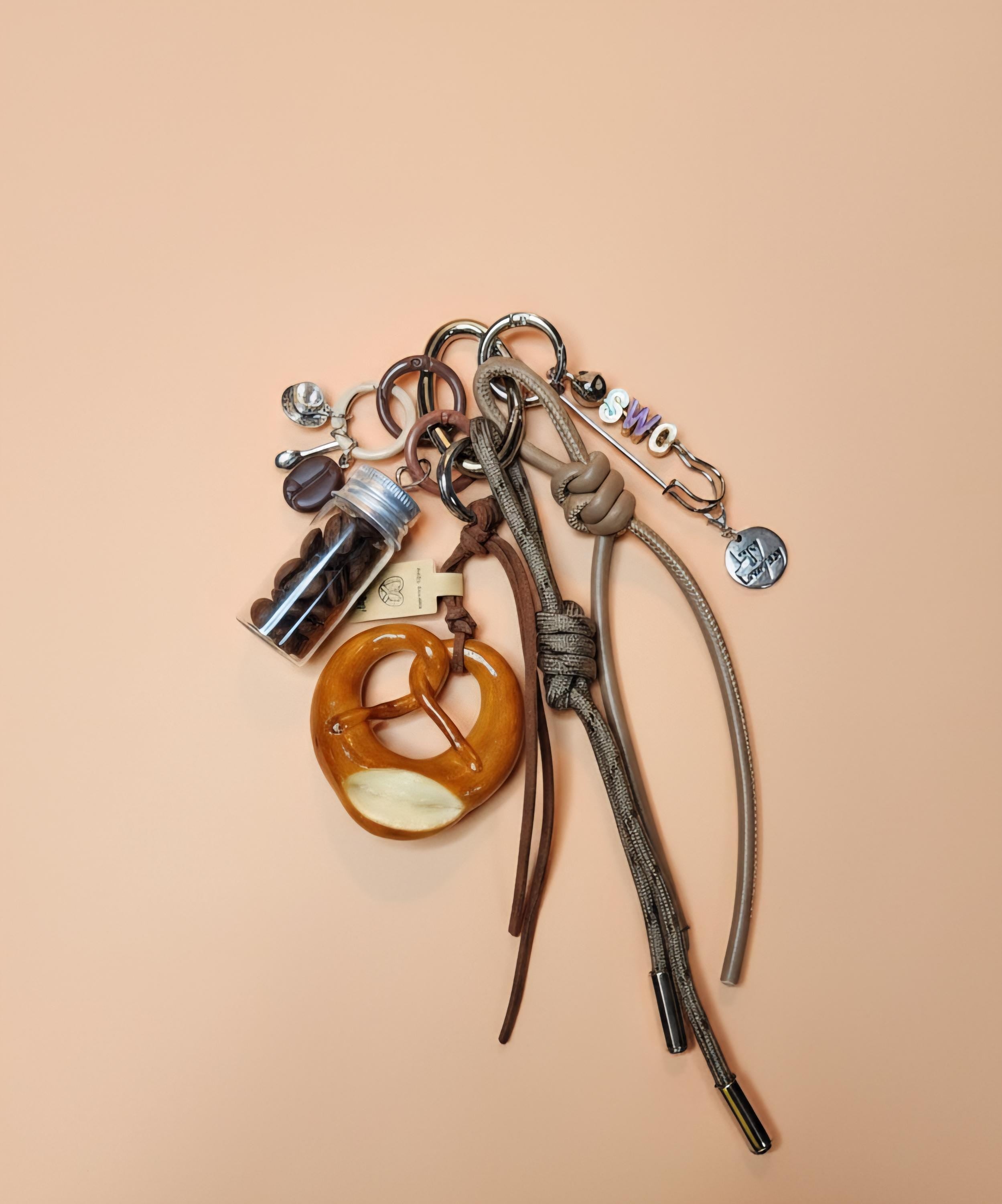 Aroma Delight Pretzel & Coffee Scented Bag Charm