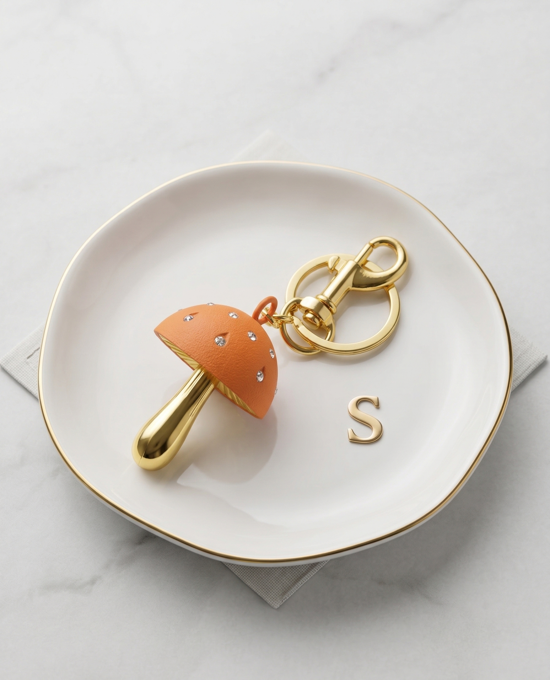 Rhinestone Mushroom Charm